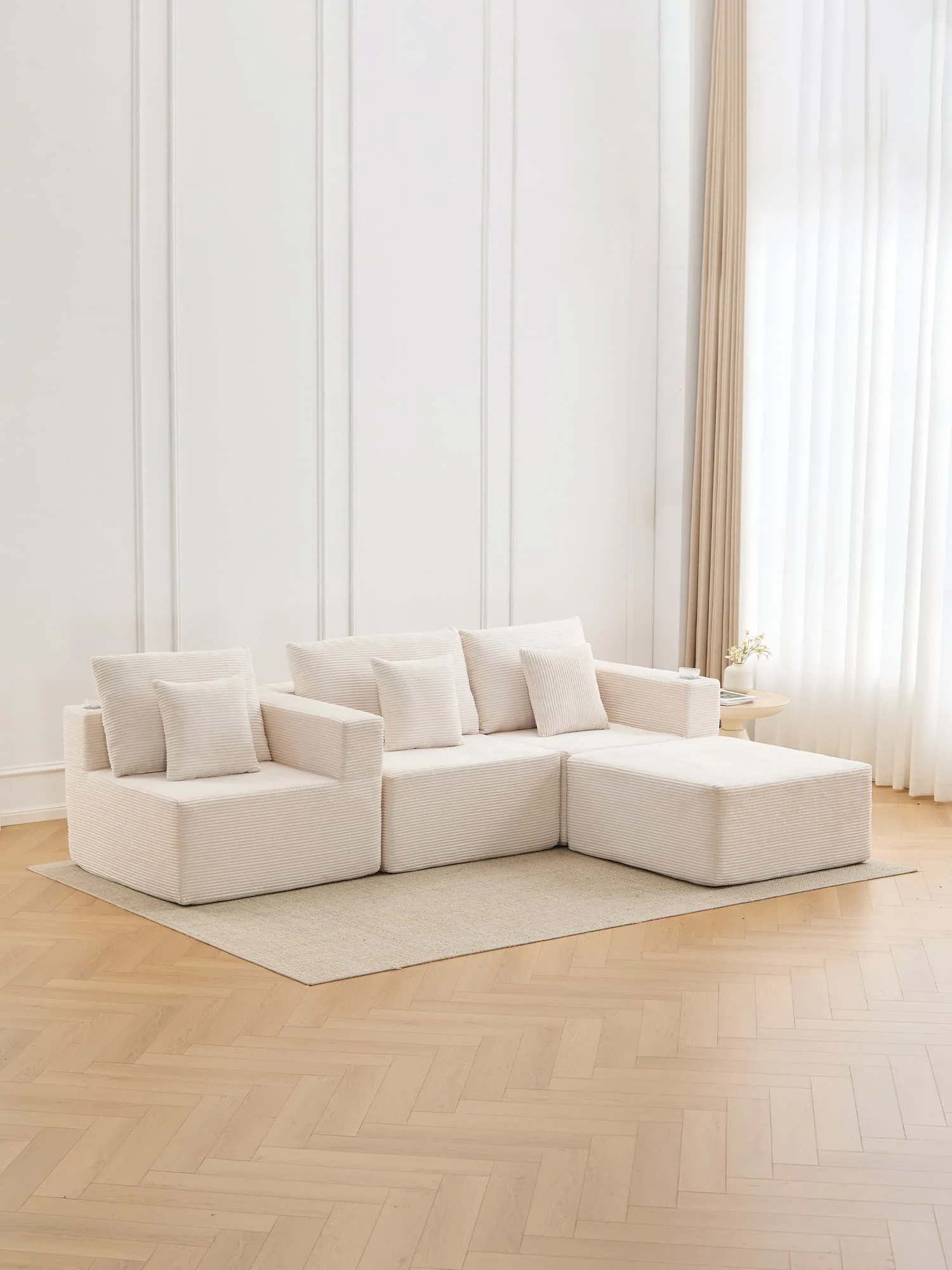 Hestia Compressed Modular Sofa with Cup Holders & Storage - Image 47