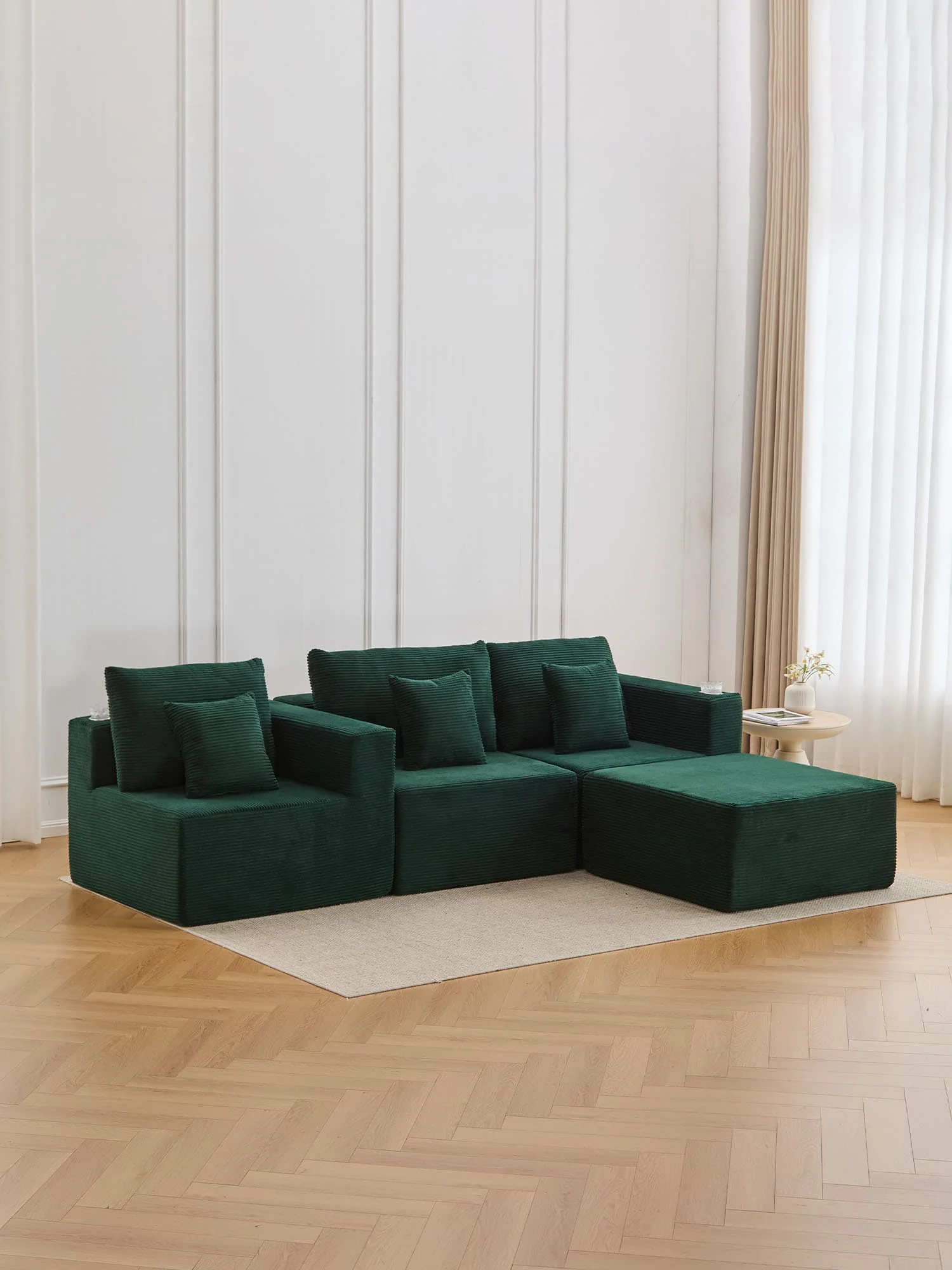 Hestia Compressed Modular Sofa with Cup Holders & Storage - Image 49