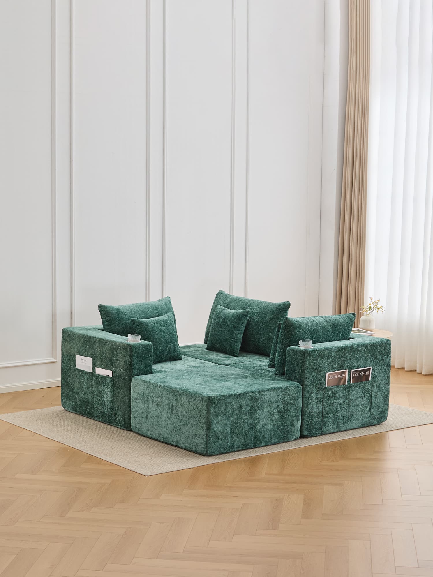 Hestia Compressed Modular Sofa with Cup Holders & Storage - Image 59