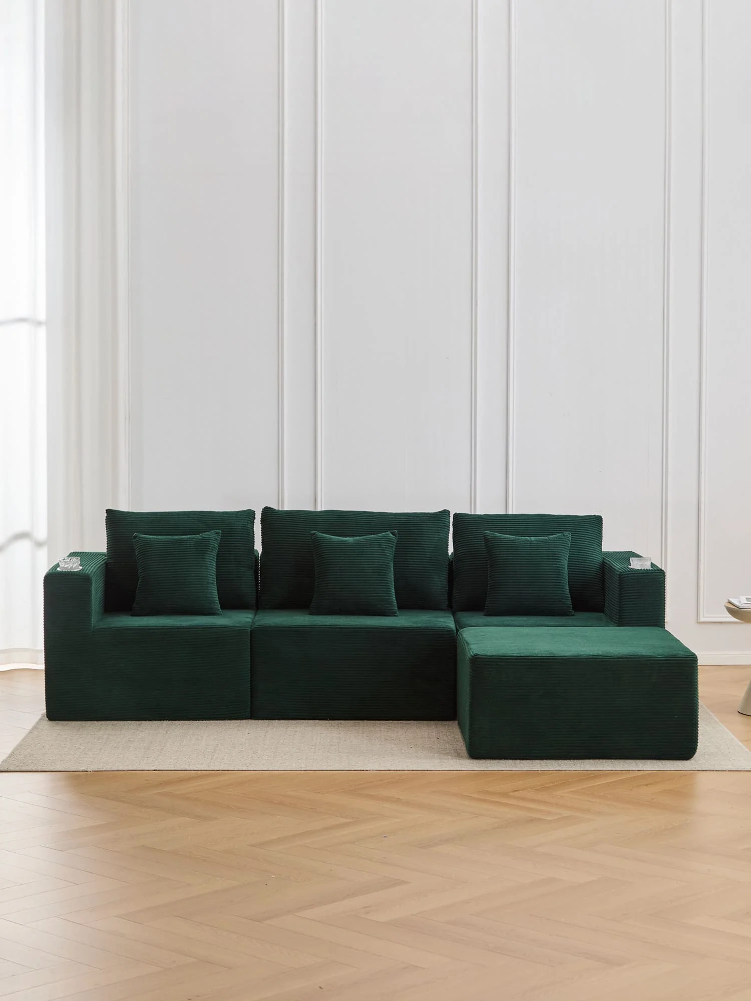 Hestia Compressed Modular Sofa with Cup Holders & Storage - Image 6