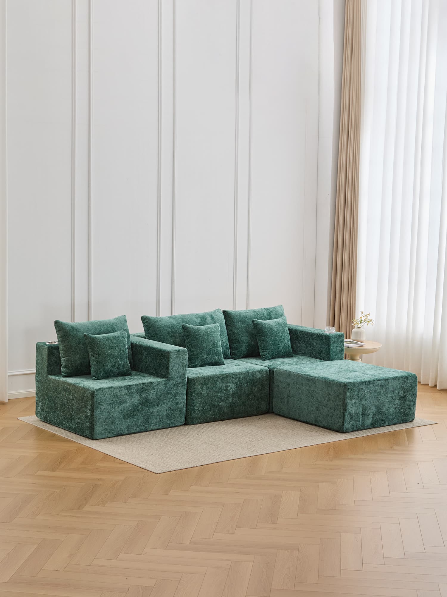 Hestia Compressed Modular Sofa with Cup Holders & Storage - Image 60
