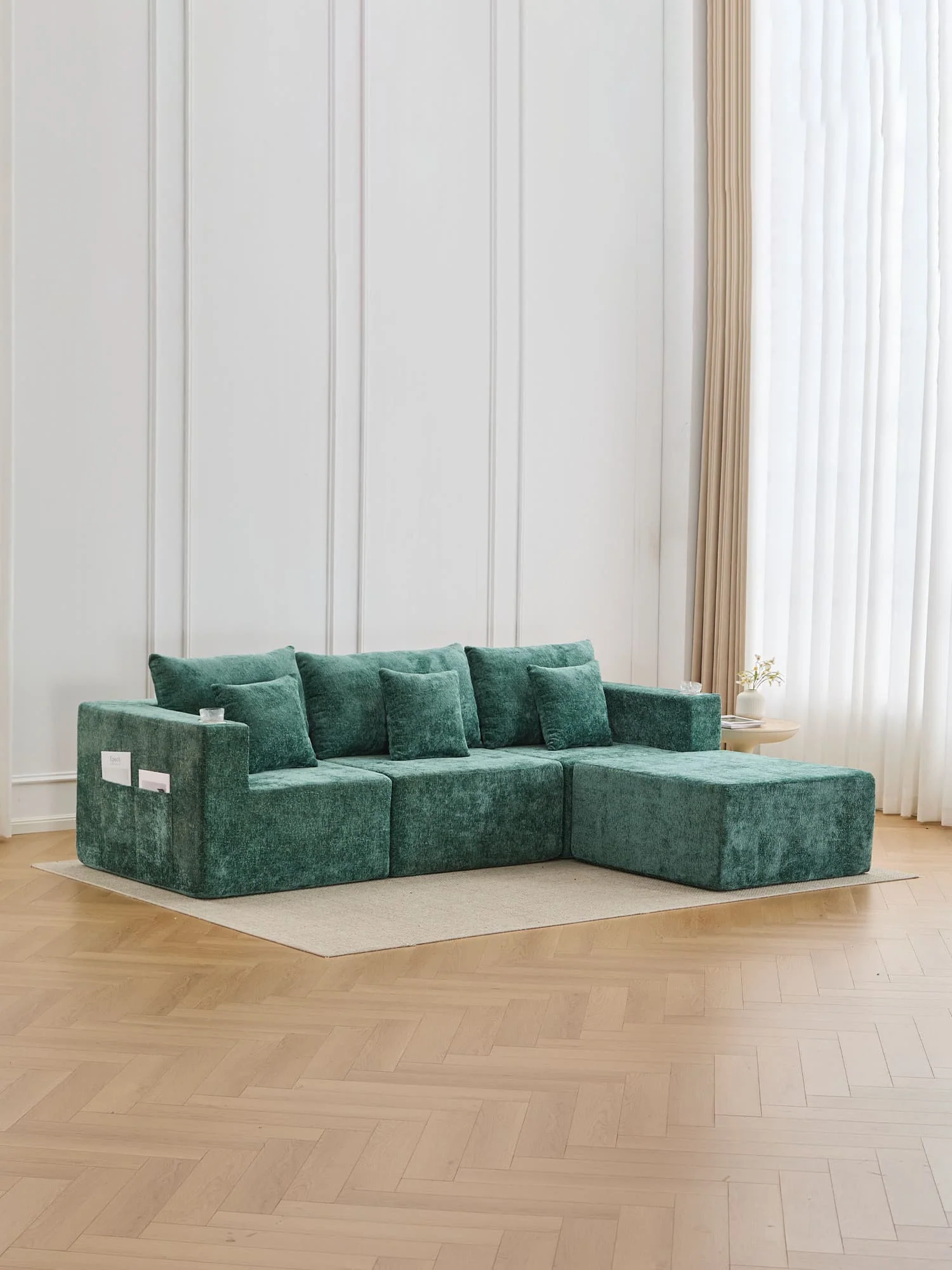 Hestia Compressed Modular Sofa with Cup Holders & Storage - Image 62