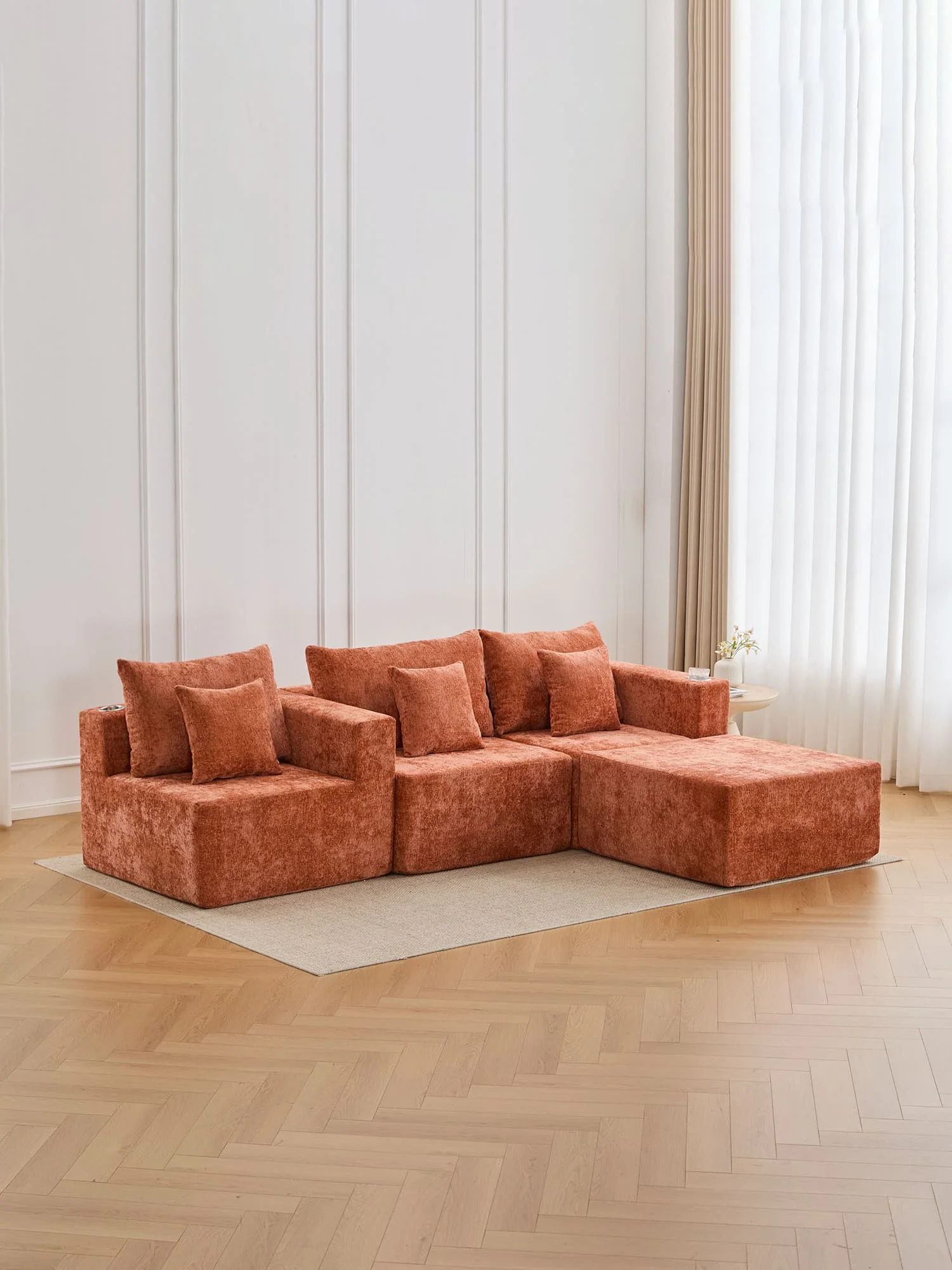 Hestia Compressed Modular Sofa with Cup Holders & Storage - Image 65