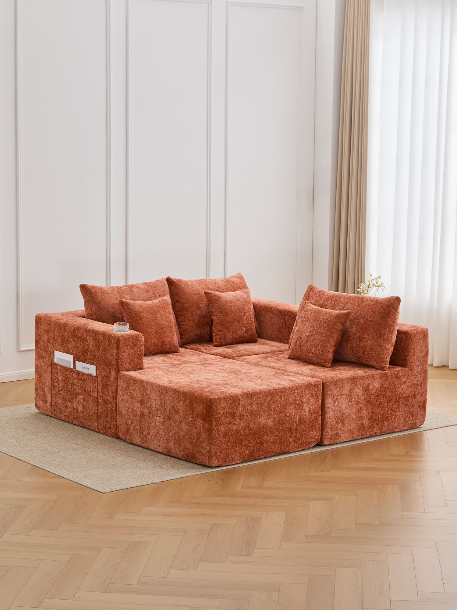 Hestia Compressed Modular Sofa with Cup Holders & Storage - Image 68