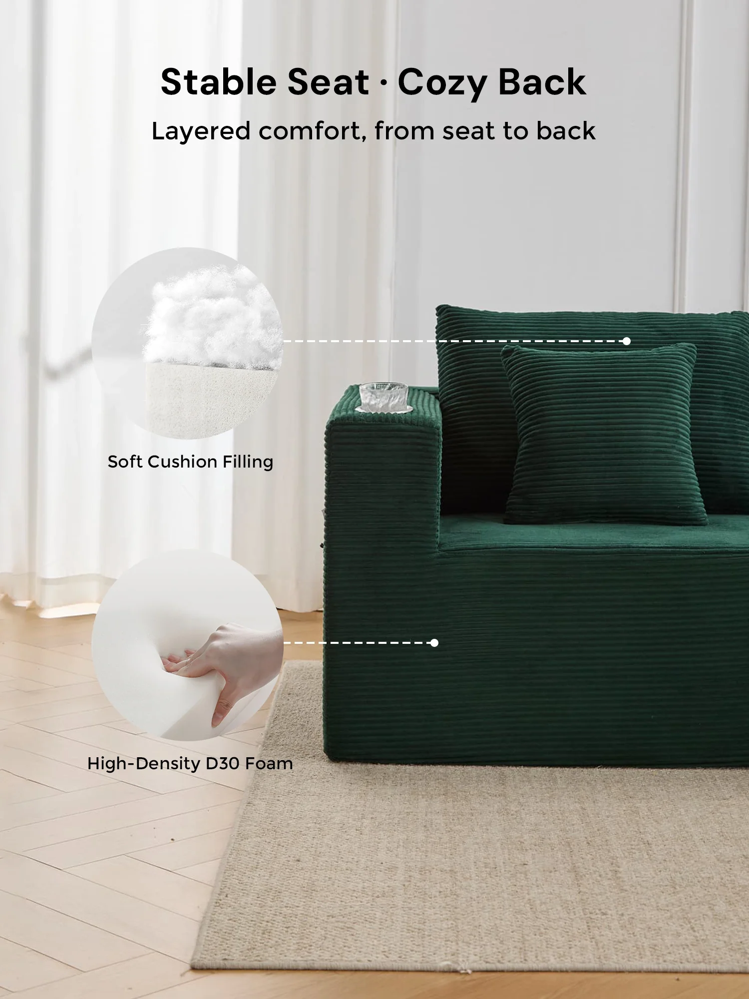 Hestia Compressed Modular Sofa with Cup Holders & Storage - Image 71