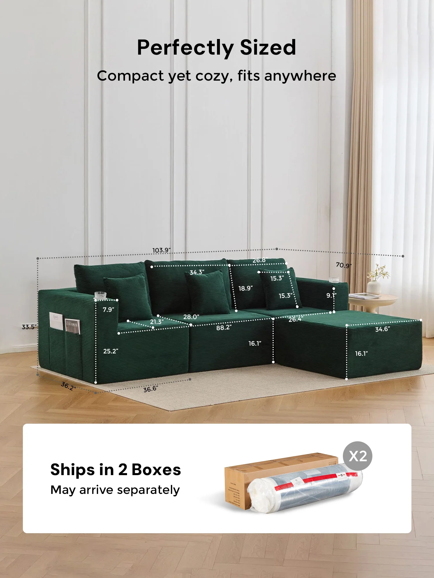 Hestia Compressed Modular Sofa with Cup Holders & Storage - Image 73