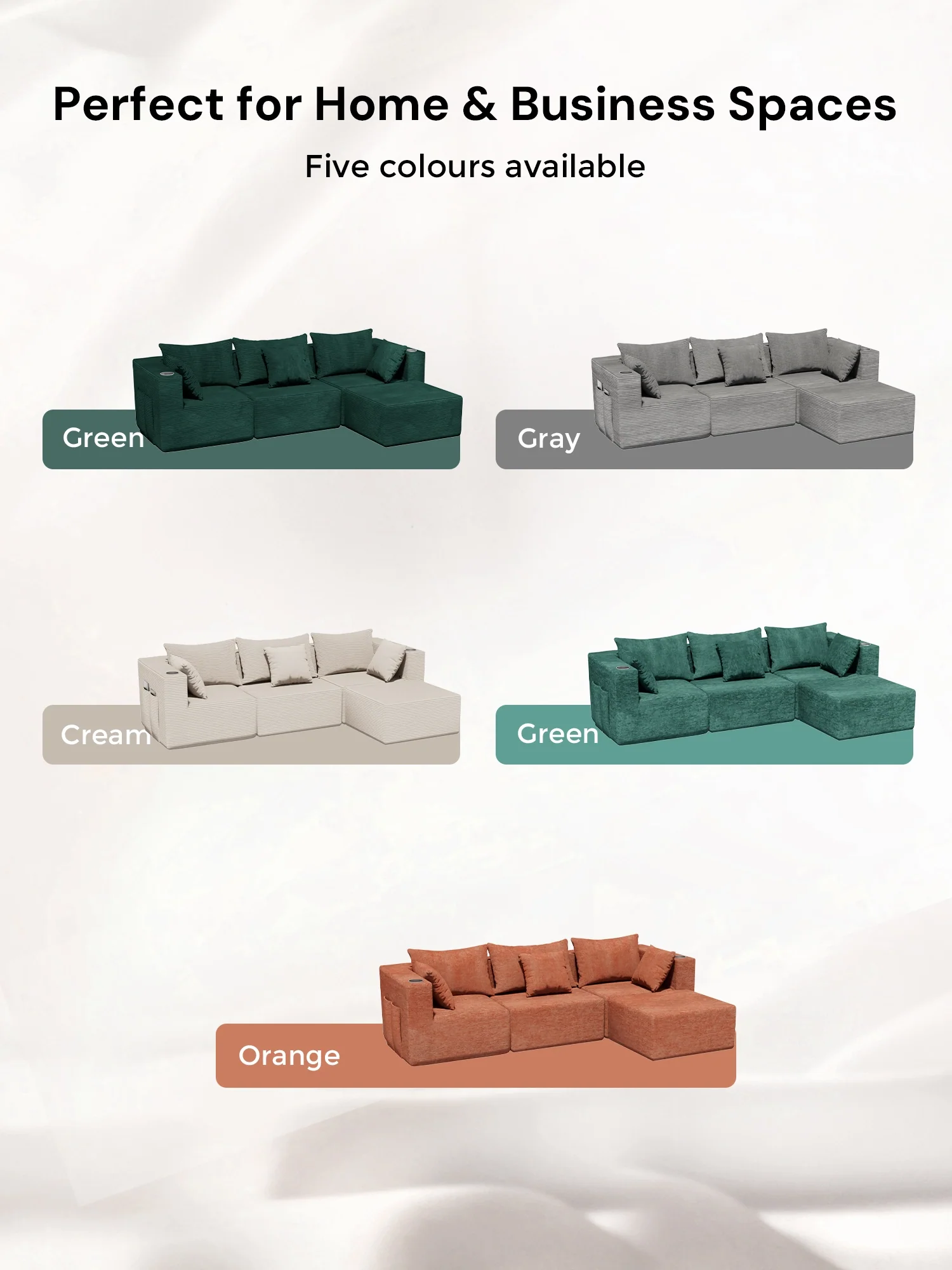 Hestia Compressed Modular Sofa with Cup Holders & Storage - Image 75