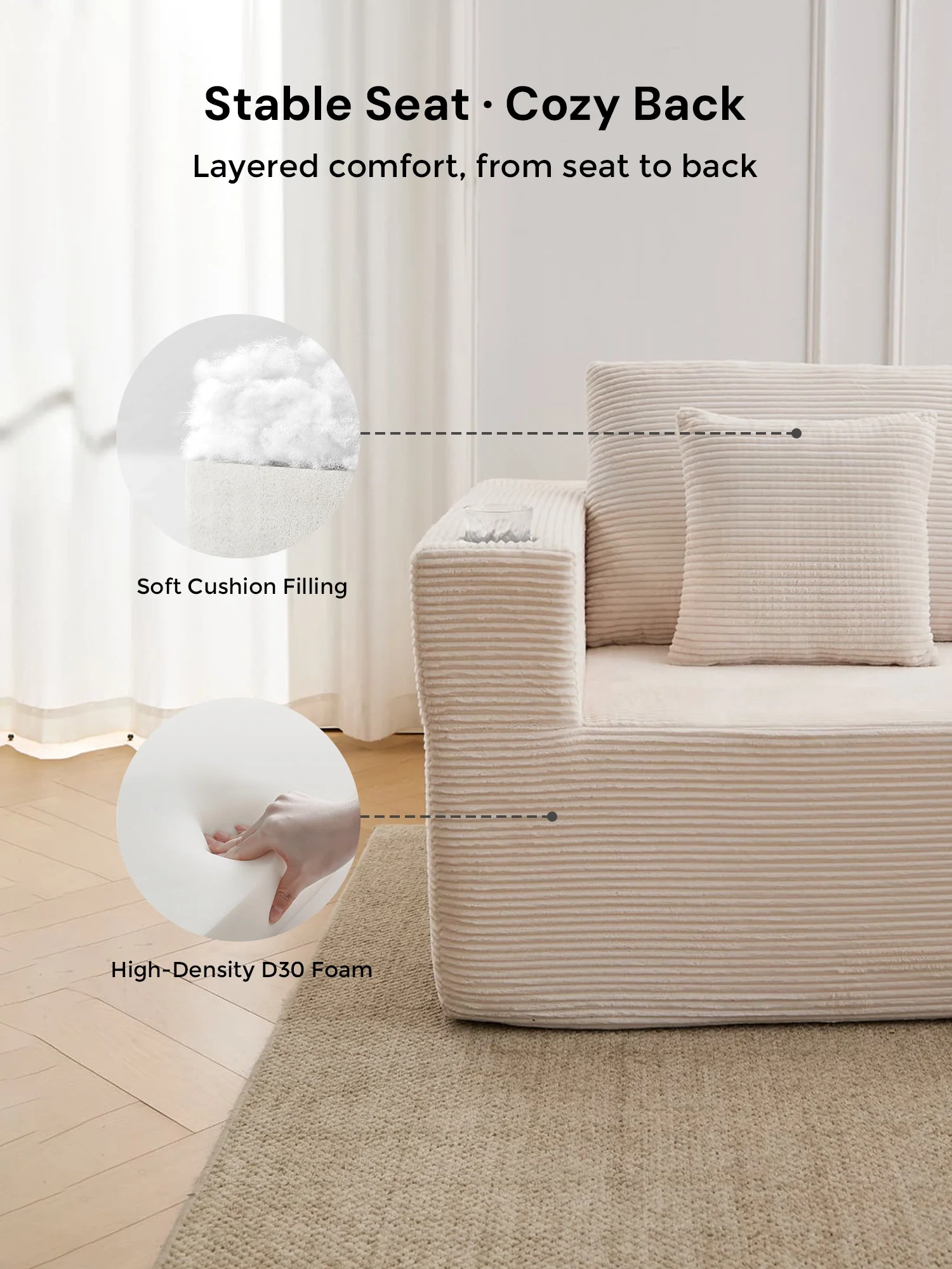 Hestia Compressed Modular Sofa with Cup Holders & Storage - Image 76