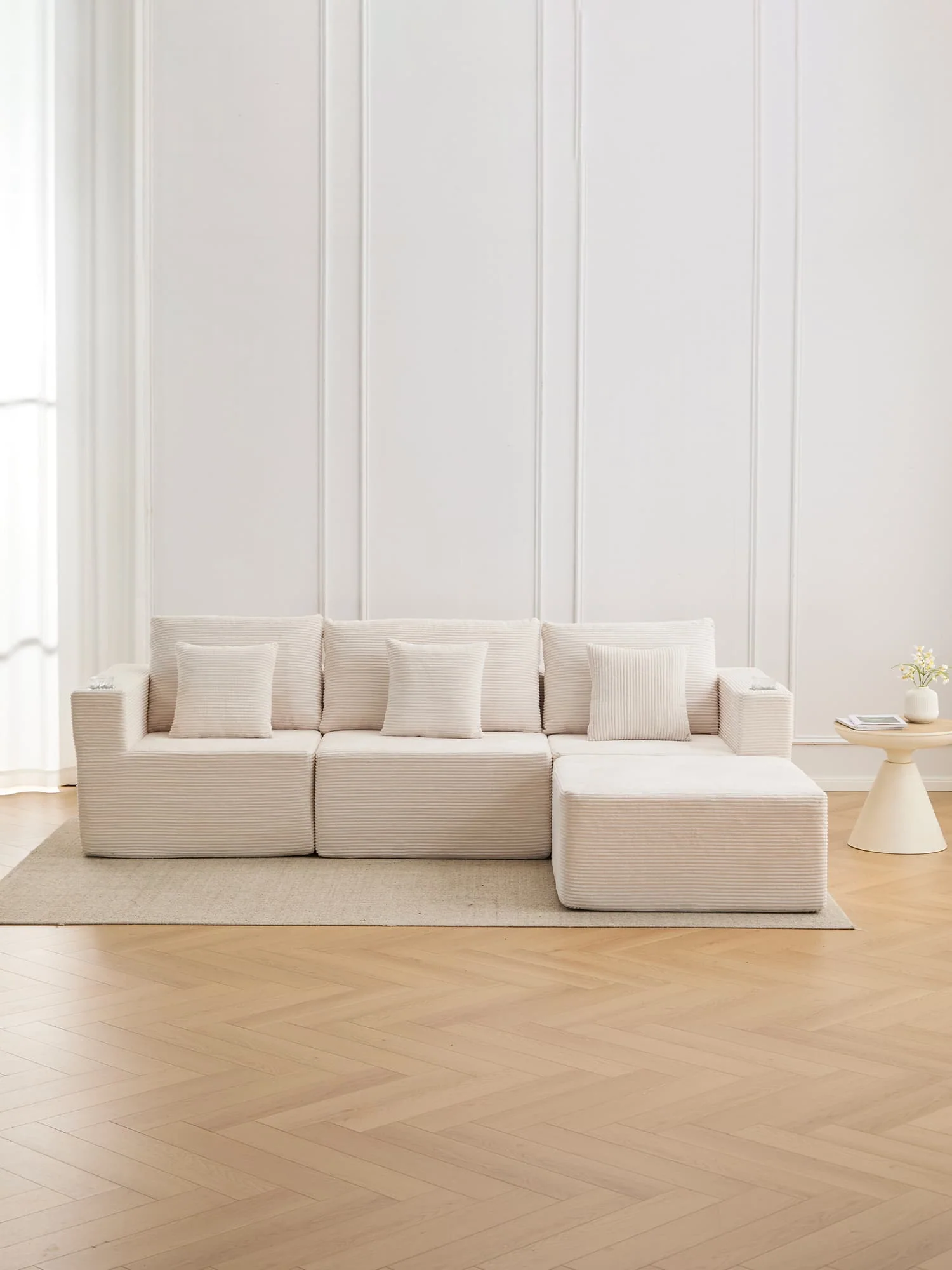 Hestia Compressed Modular Sofa with Cup Holders & Storage - Image 8