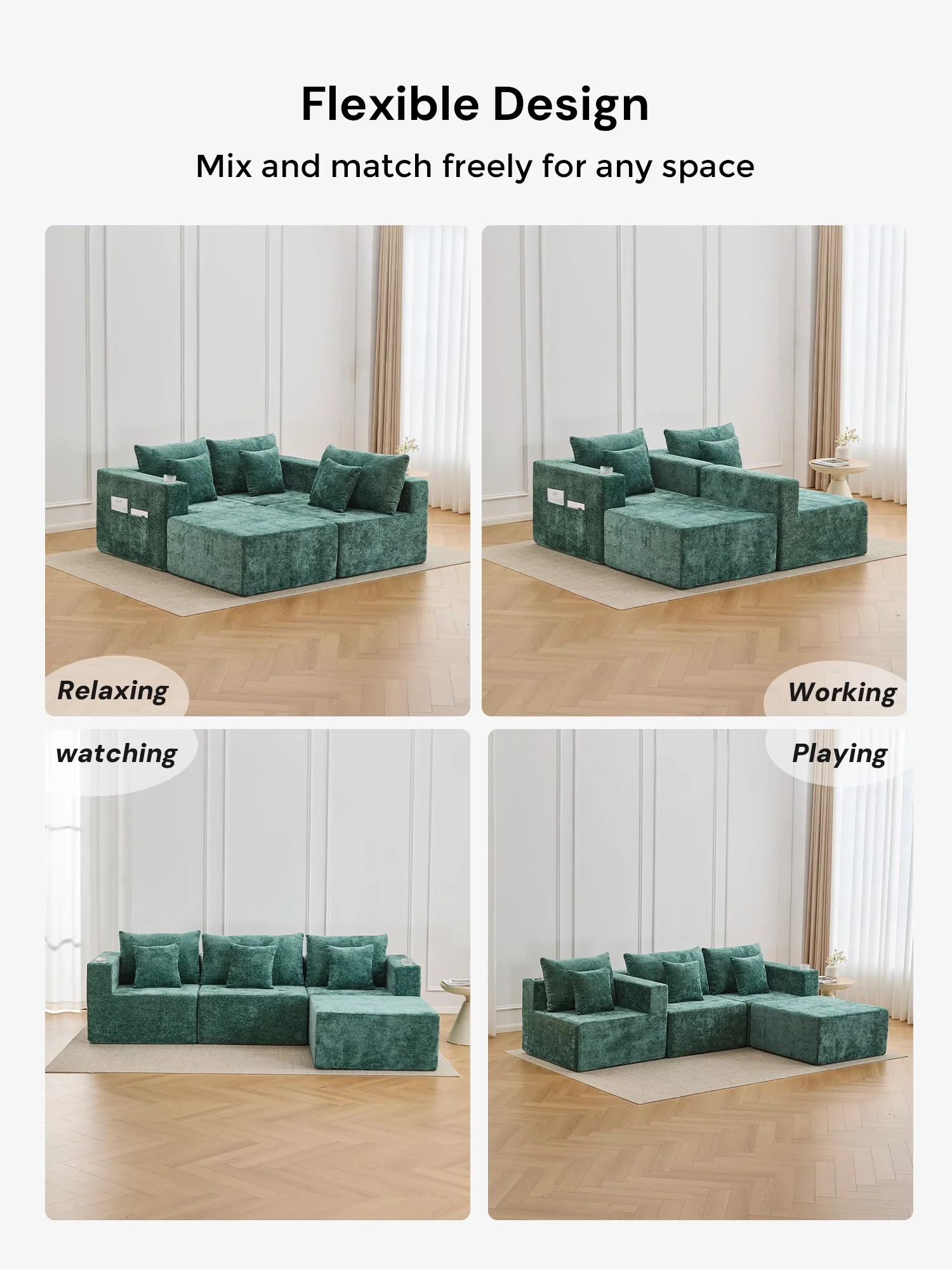 Hestia Compressed Modular Sofa with Cup Holders & Storage - Image 87