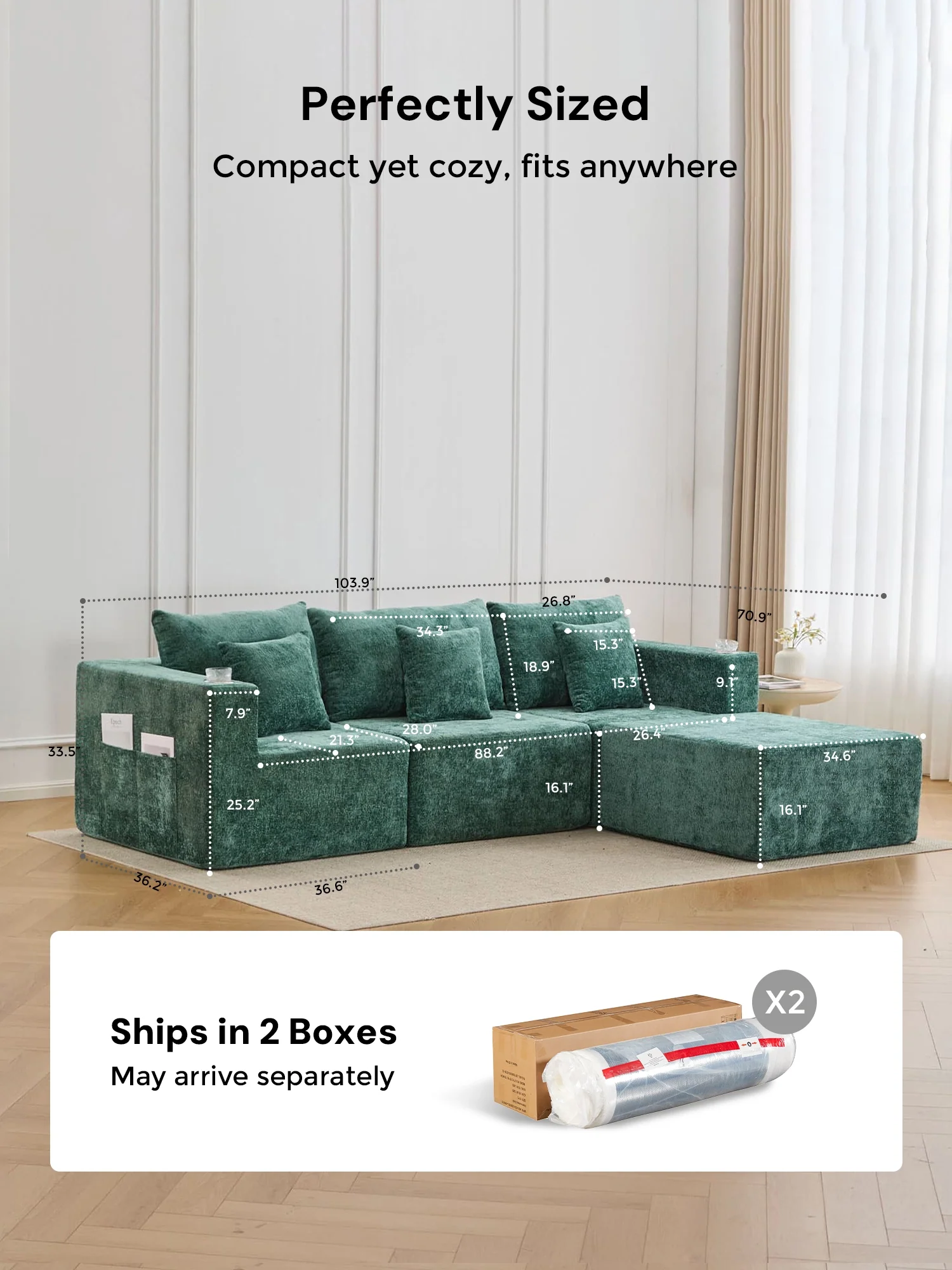 Hestia Compressed Modular Sofa with Cup Holders & Storage - Image 88