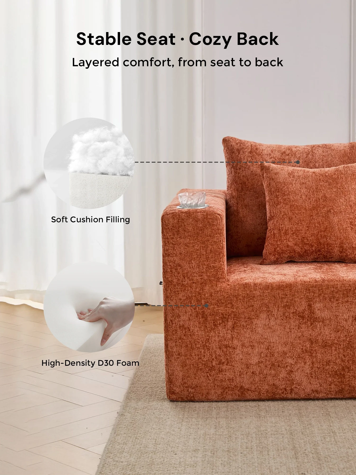 Hestia Compressed Modular Sofa with Cup Holders & Storage - Image 94
