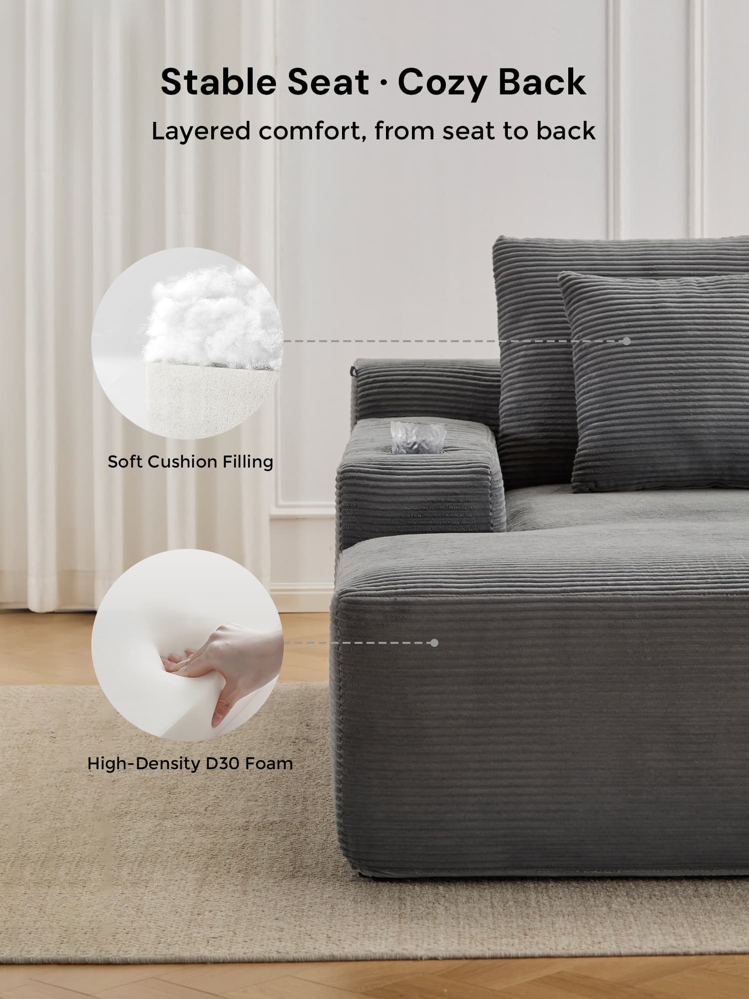 Morpheus Oversized Compressed Single Sofa - Image 25