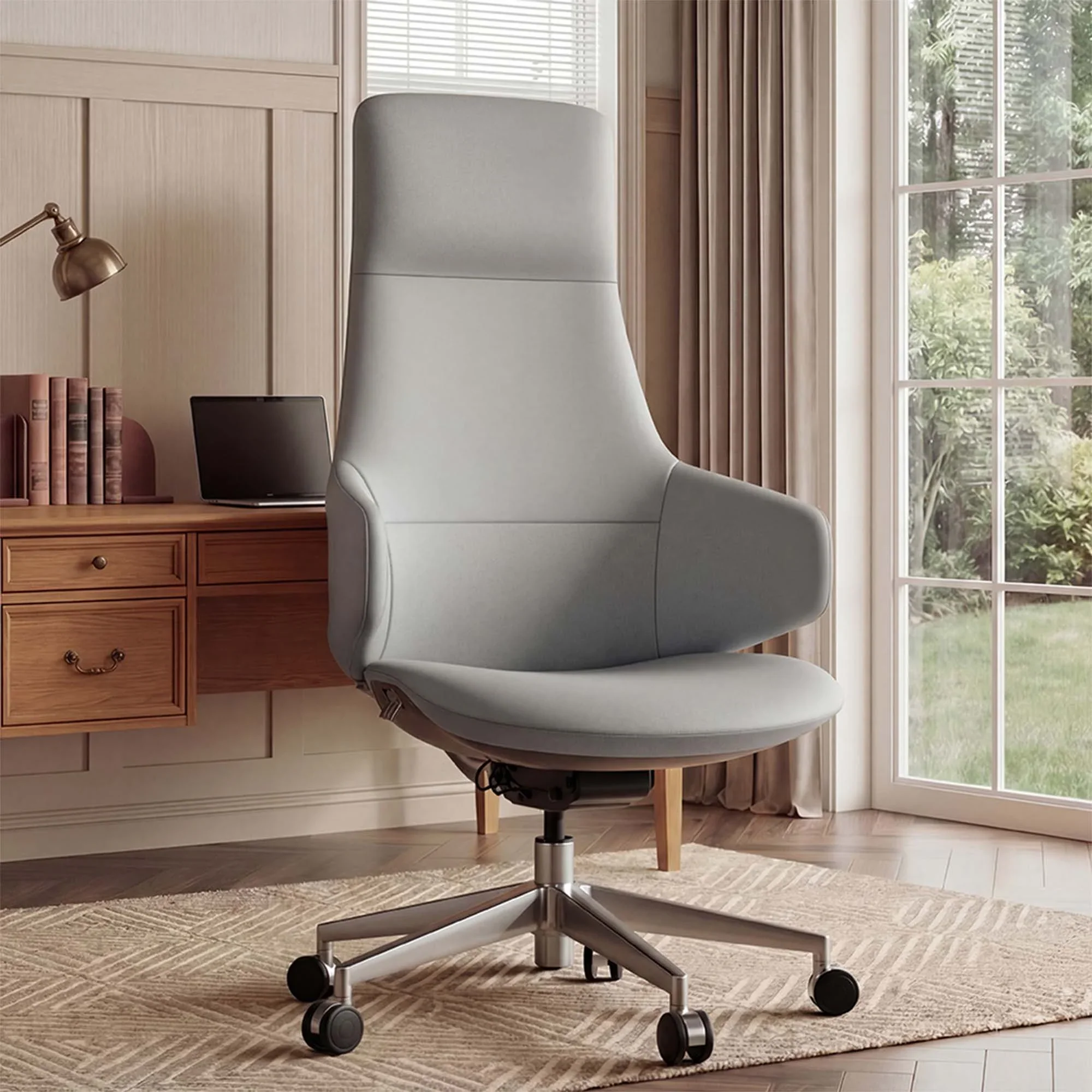 Natia Leather Office Chair with Wraparound Lumbar - Image 103