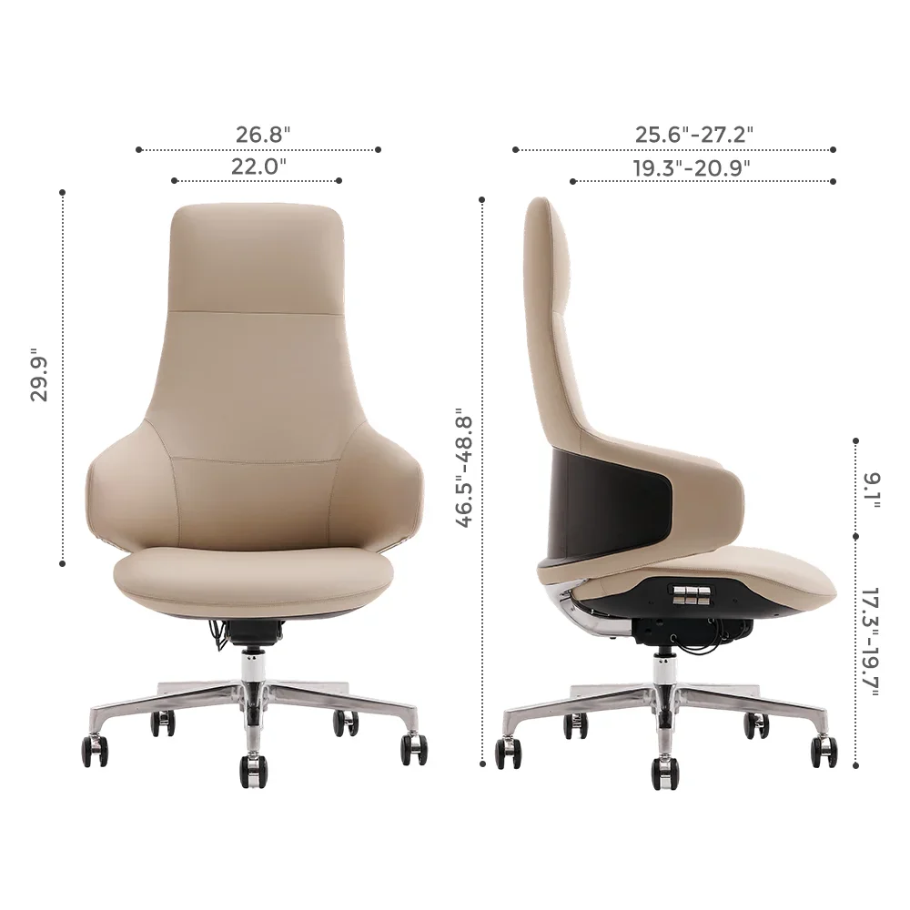 Natia Leather Office Chair with Wraparound Lumbar - Image 112