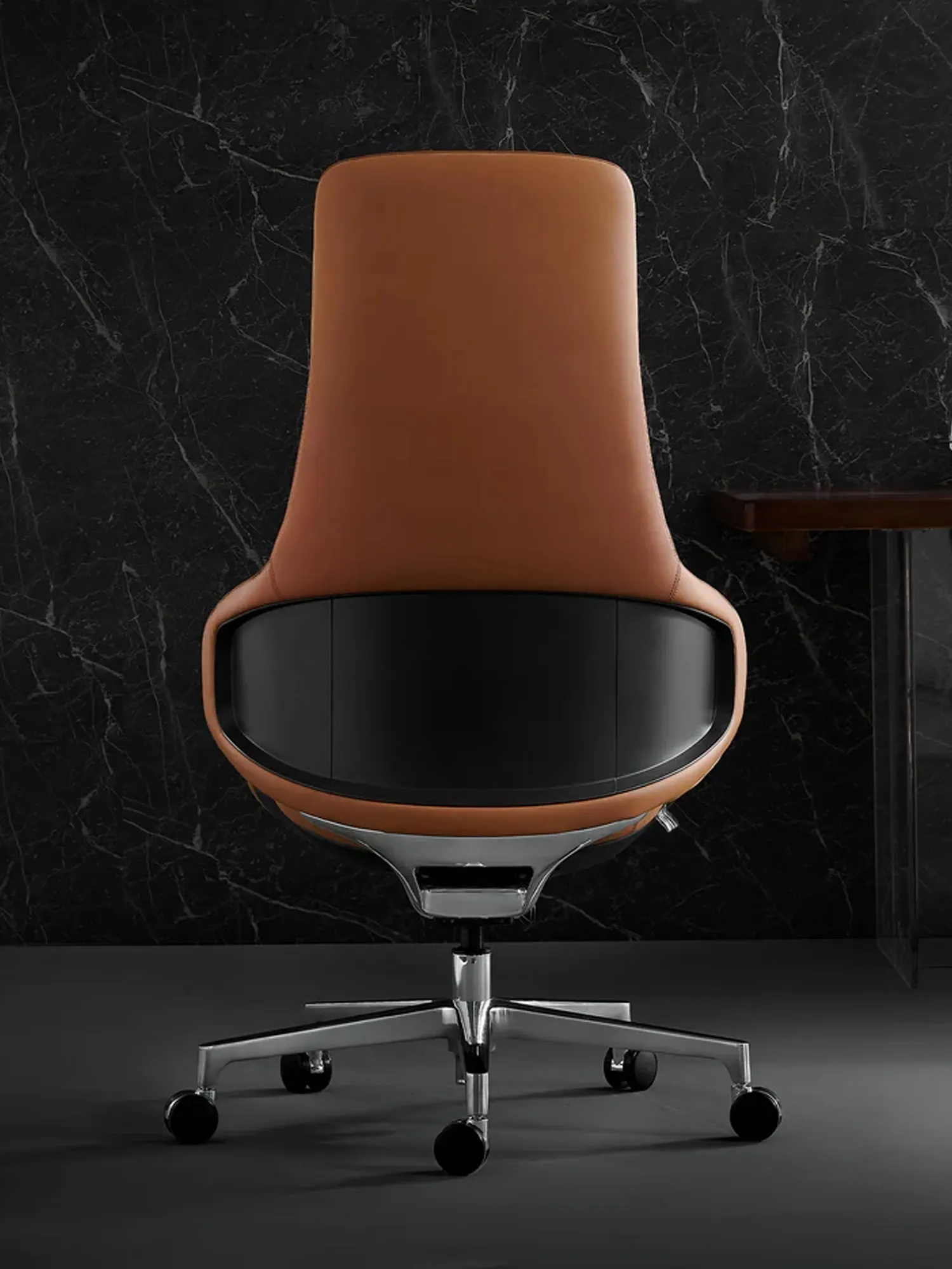 Natia Leather Office Chair with Wraparound Lumbar - Image 12