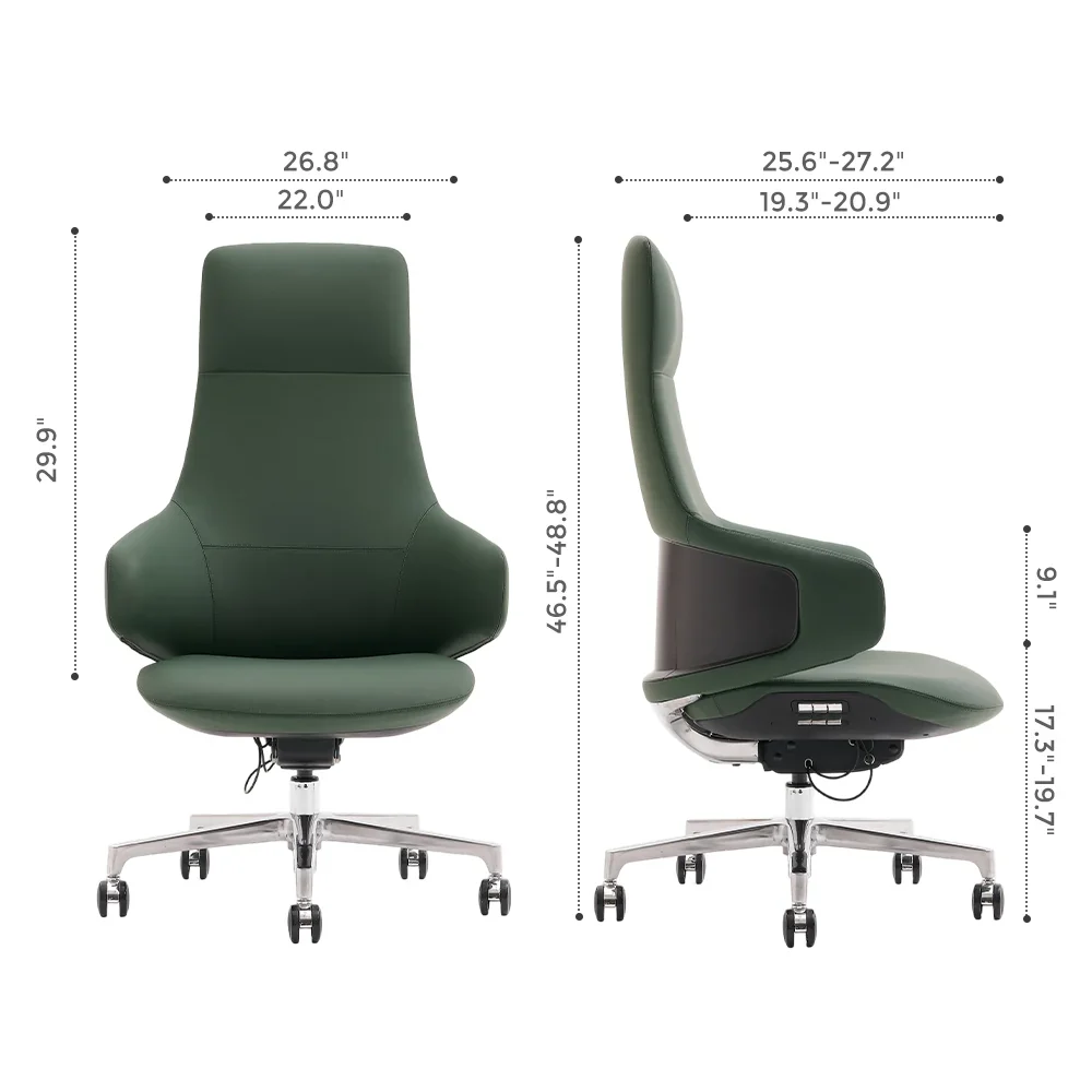 Natia Leather Office Chair with Wraparound Lumbar - Image 120