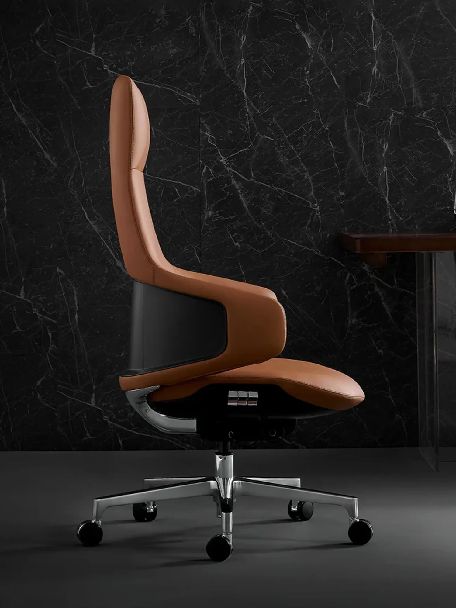 Natia Leather Office Chair with Wraparound Lumbar - Image 13