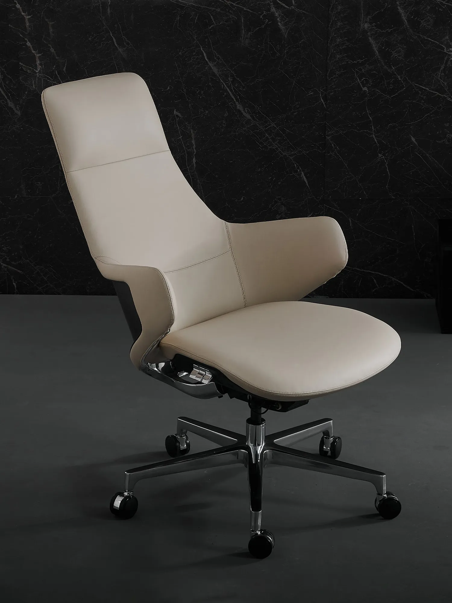 Natia Leather Office Chair with Wraparound Lumbar - Image 16
