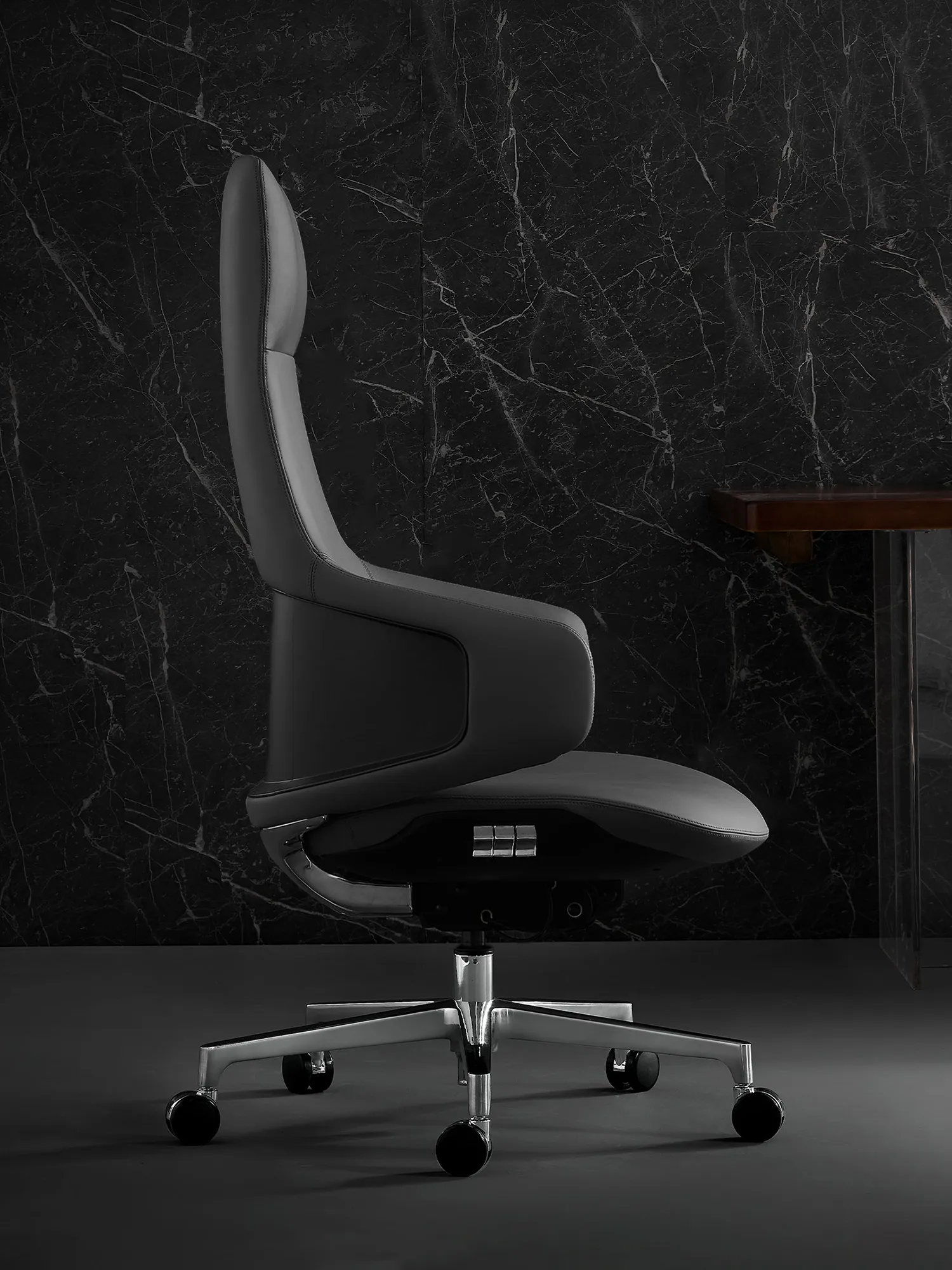 Natia Leather Office Chair with Wraparound Lumbar - Image 24