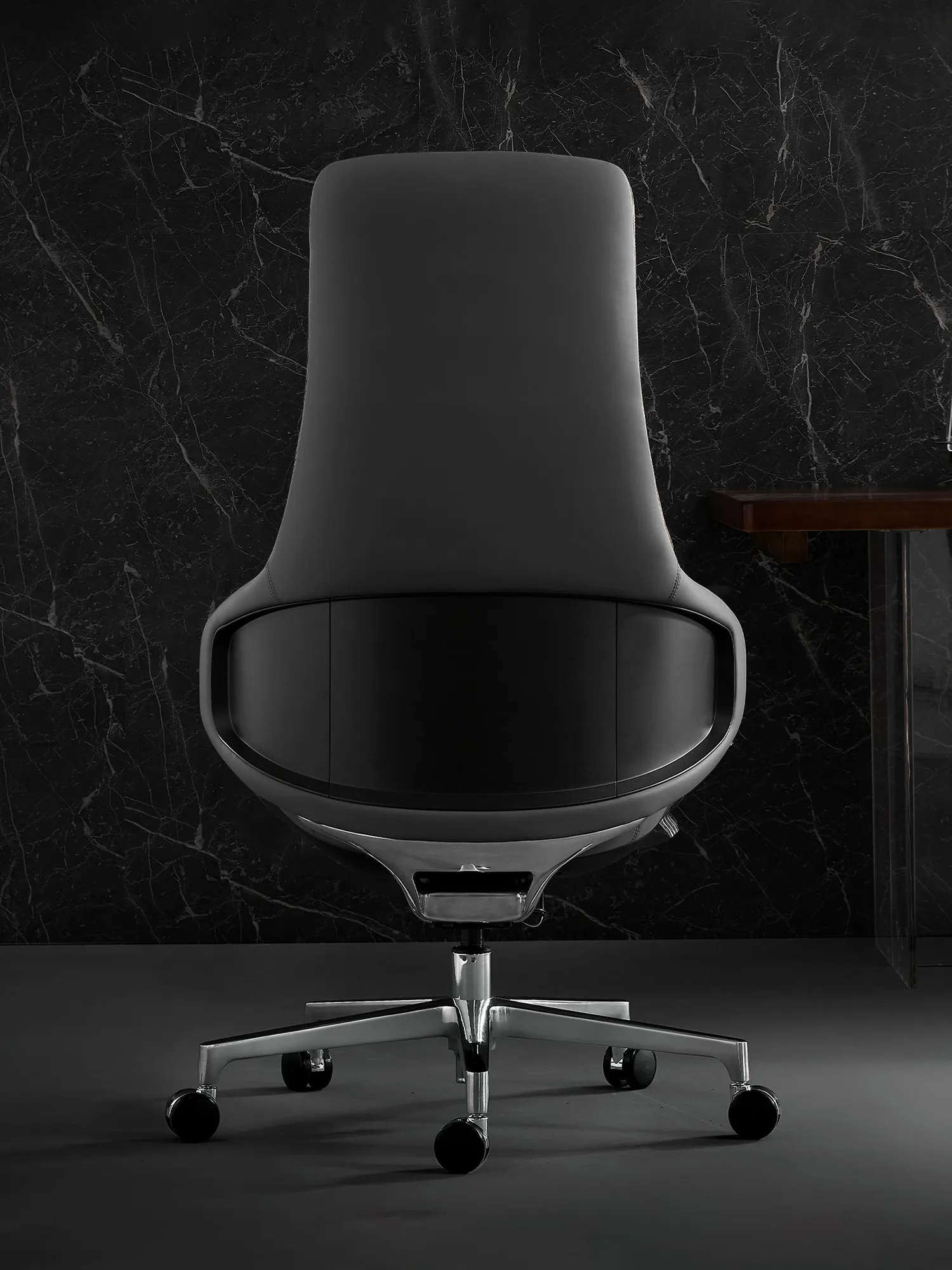 Natia Leather Office Chair with Wraparound Lumbar - Image 25