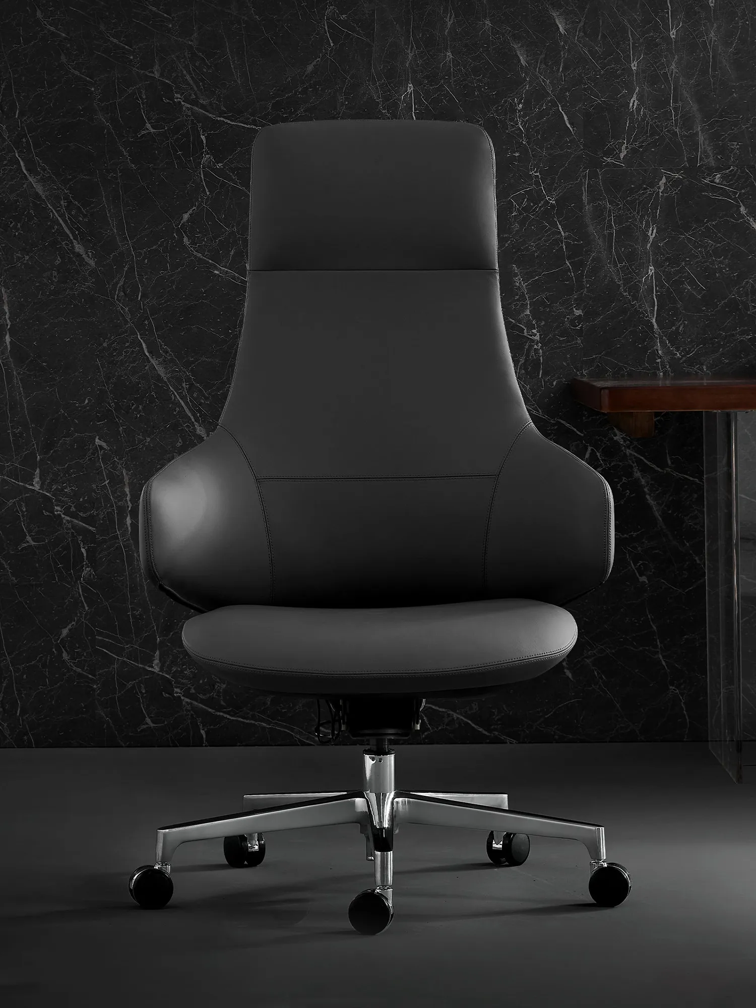 Natia Leather Office Chair with Wraparound Lumbar - Image 26
