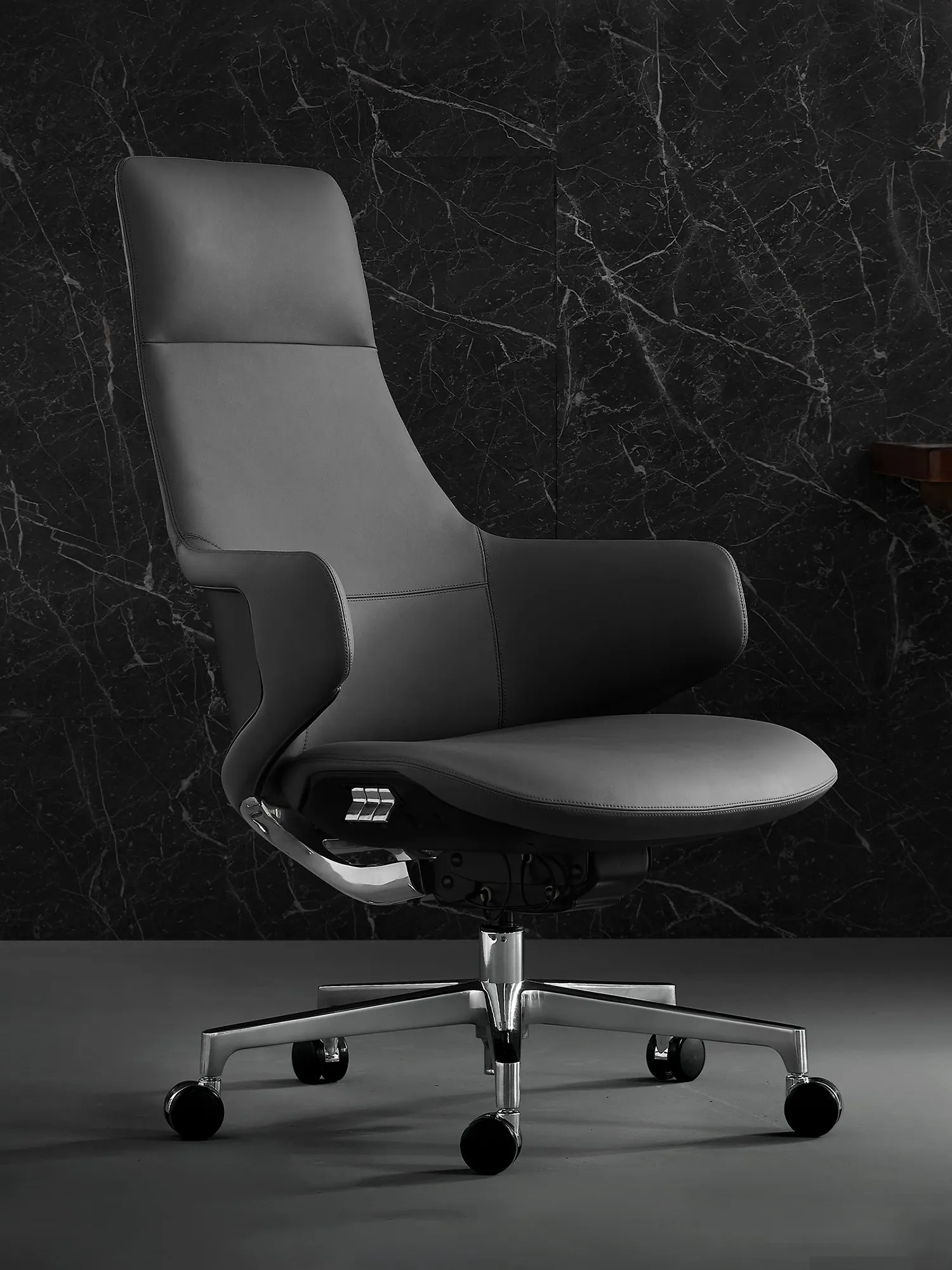 Natia Leather Office Chair with Wraparound Lumbar - Image 27