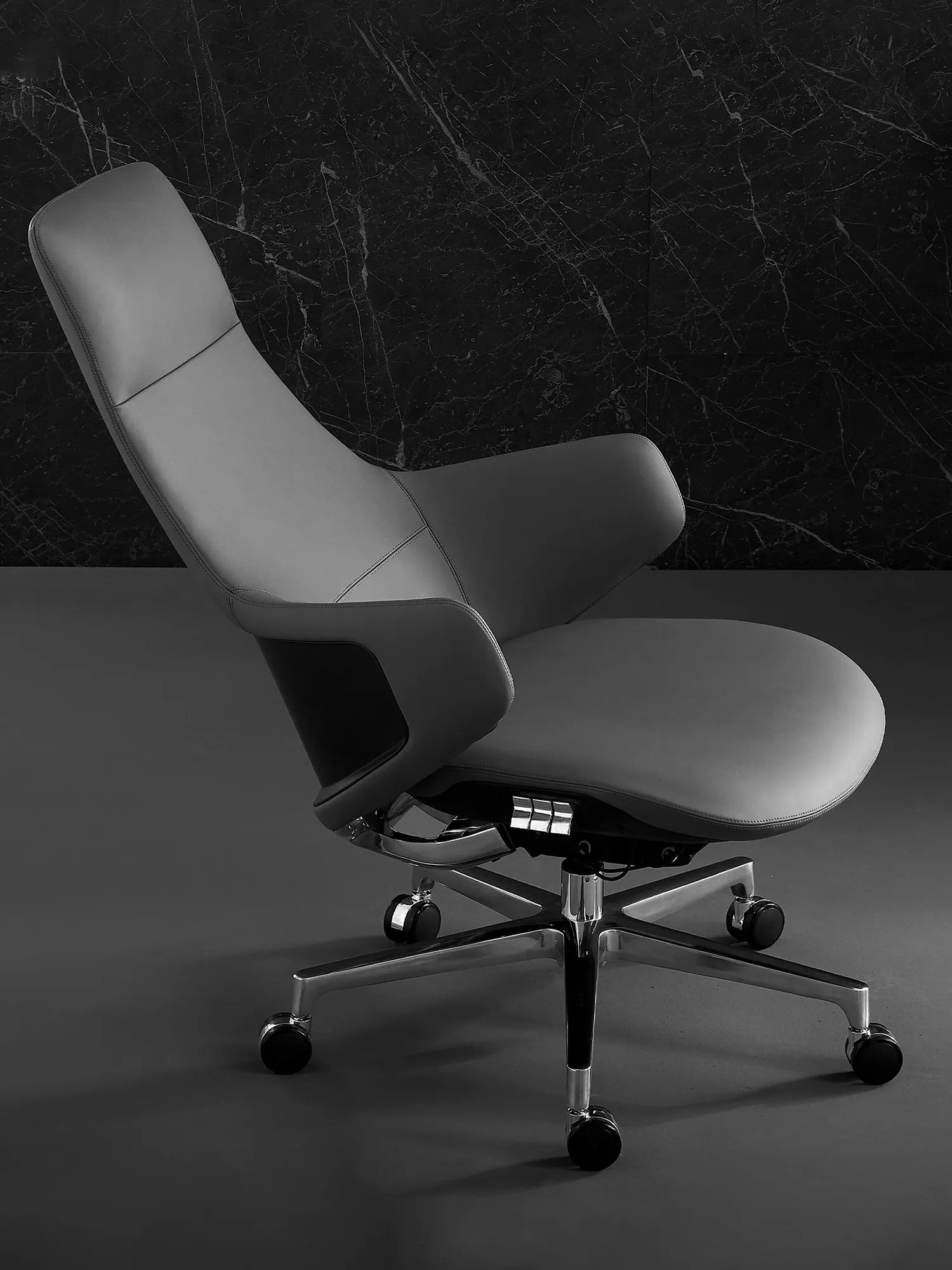 Natia Leather Office Chair with Wraparound Lumbar - Image 28