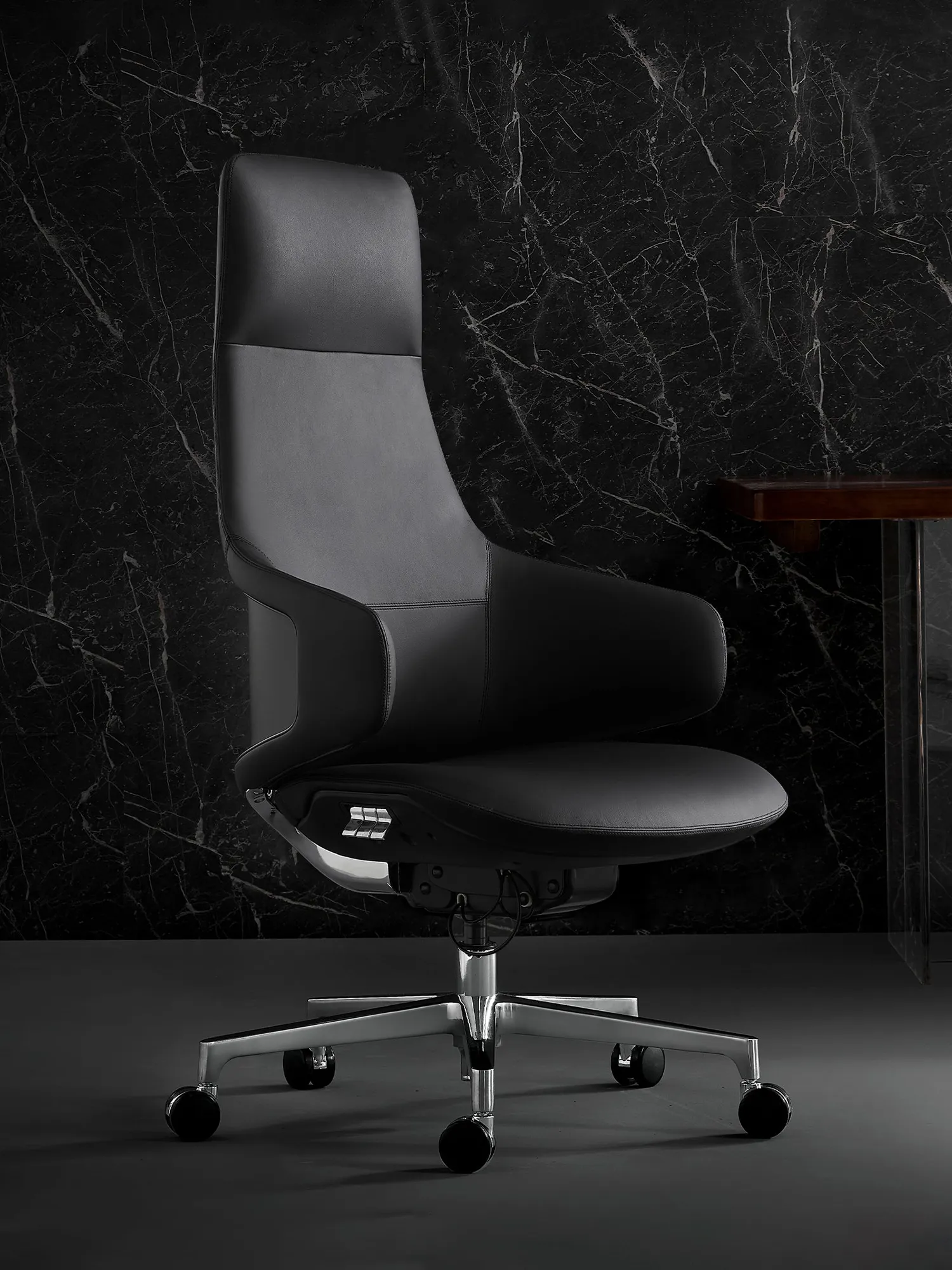 Natia Leather Office Chair with Wraparound Lumbar - Image 31