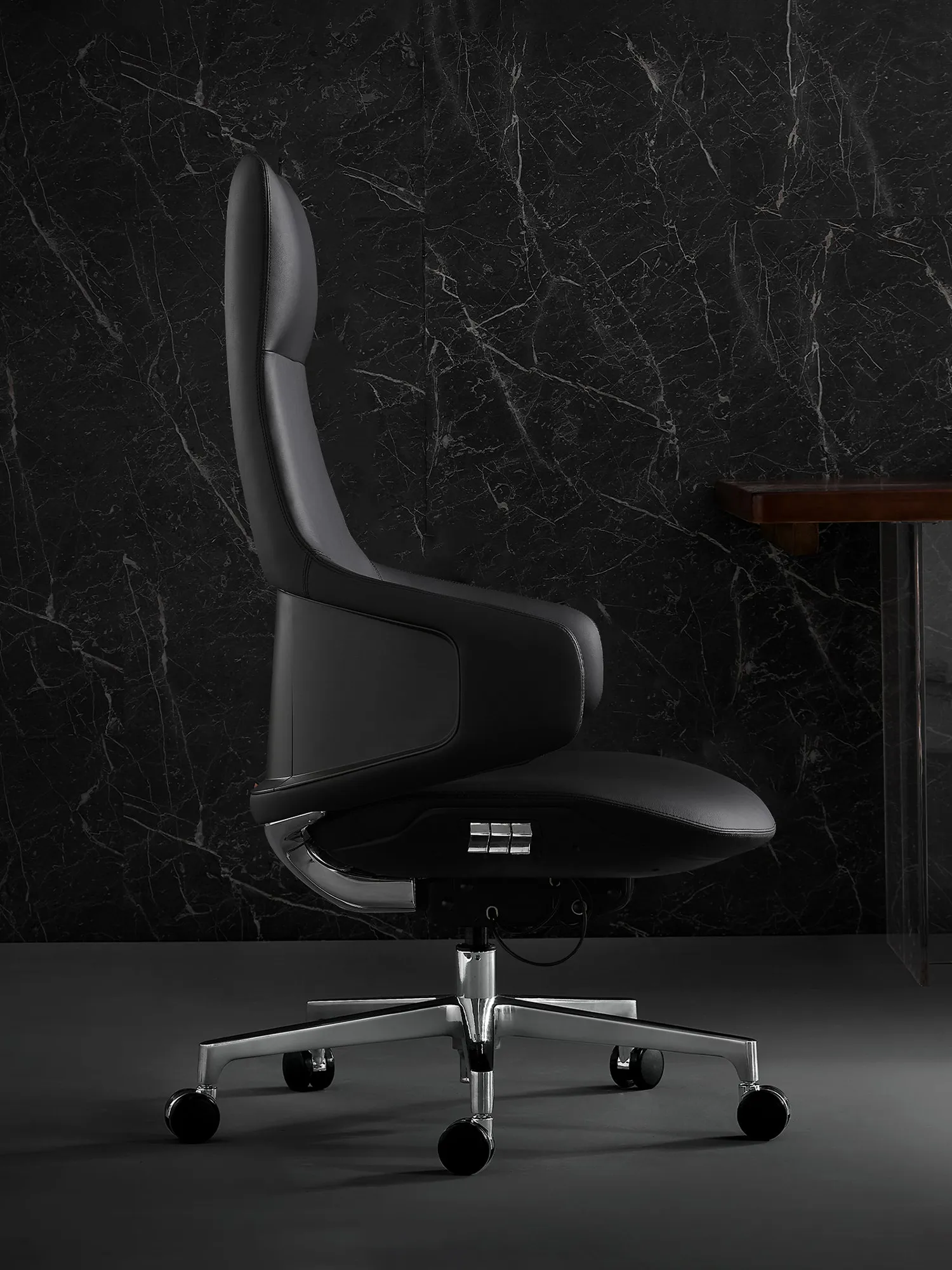Natia Leather Office Chair with Wraparound Lumbar - Image 32