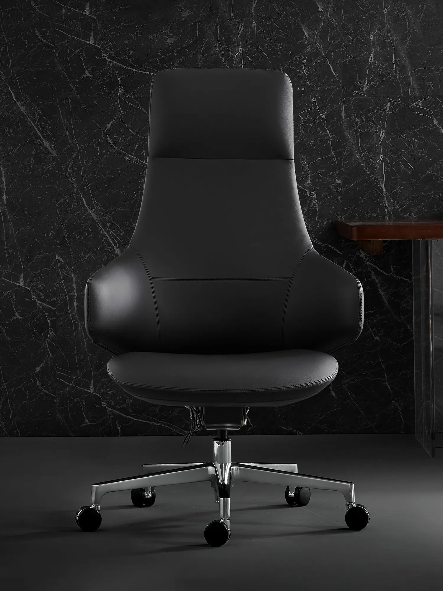 Natia Leather Office Chair with Wraparound Lumbar - Image 34