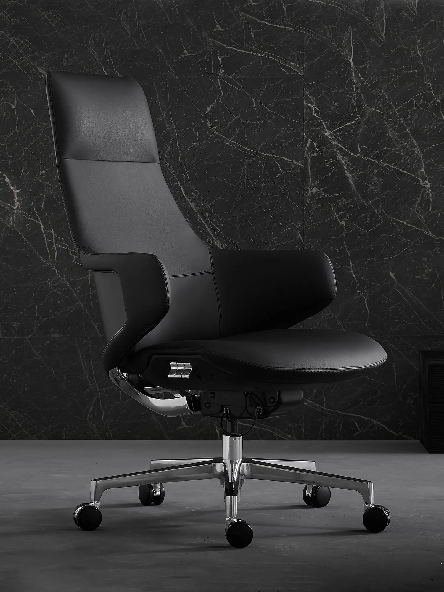 Natia Leather Office Chair with Wraparound Lumbar - Image 35