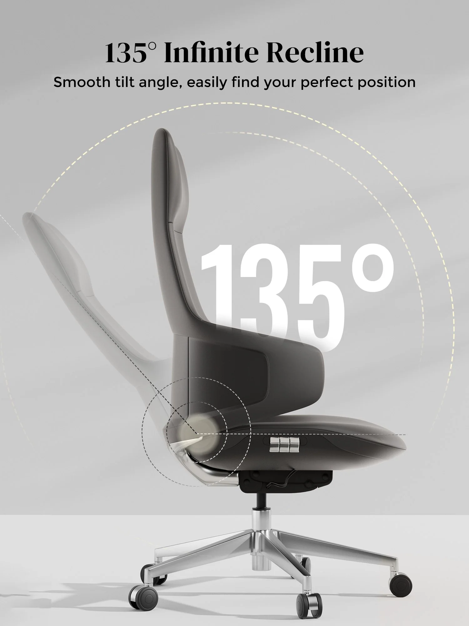 Natia Leather Office Chair with Wraparound Lumbar - Image 37