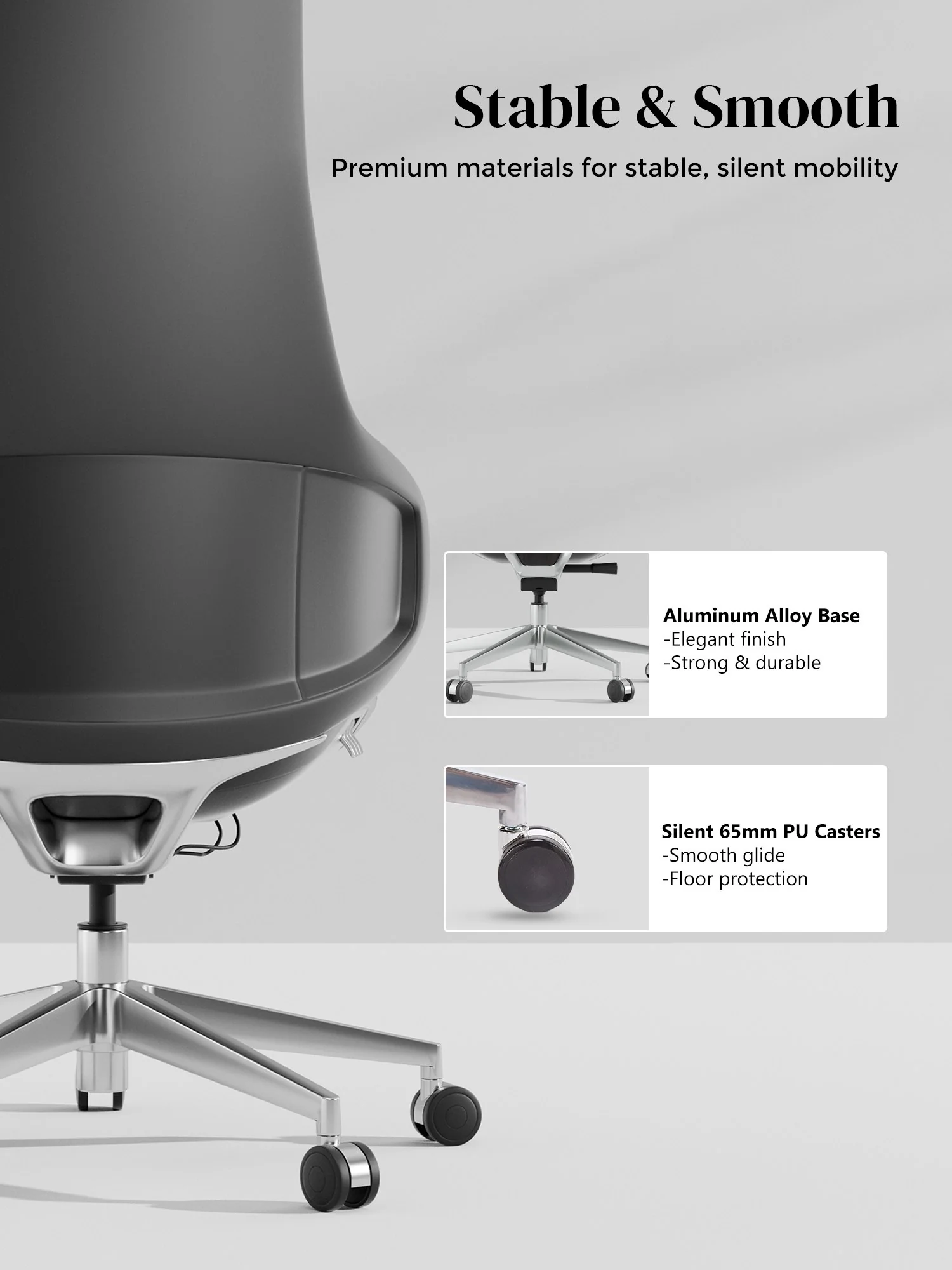 Natia Leather Office Chair with Wraparound Lumbar - Image 43