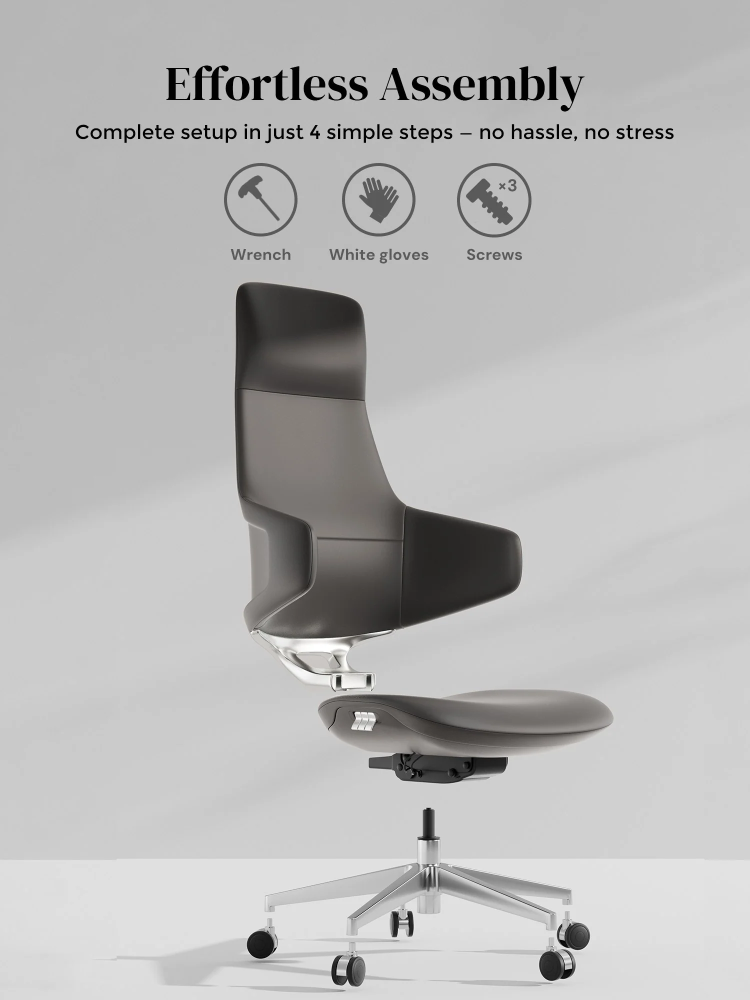 Natia Leather Office Chair with Wraparound Lumbar - Image 44