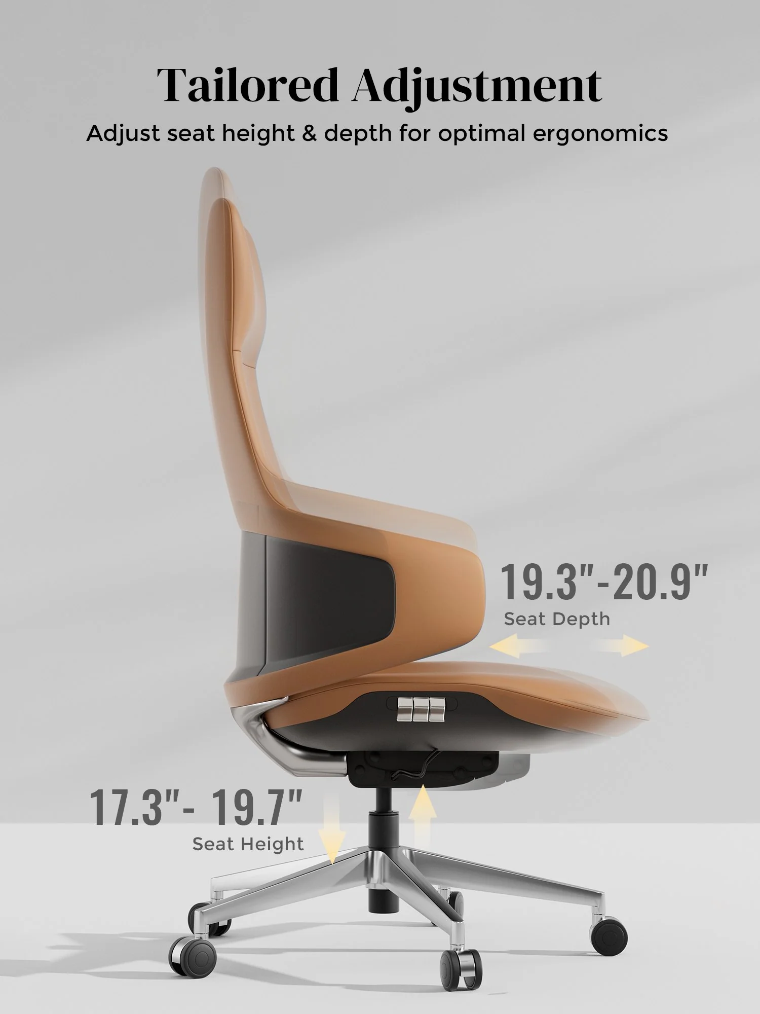 Natia Leather Office Chair with Wraparound Lumbar - Image 47