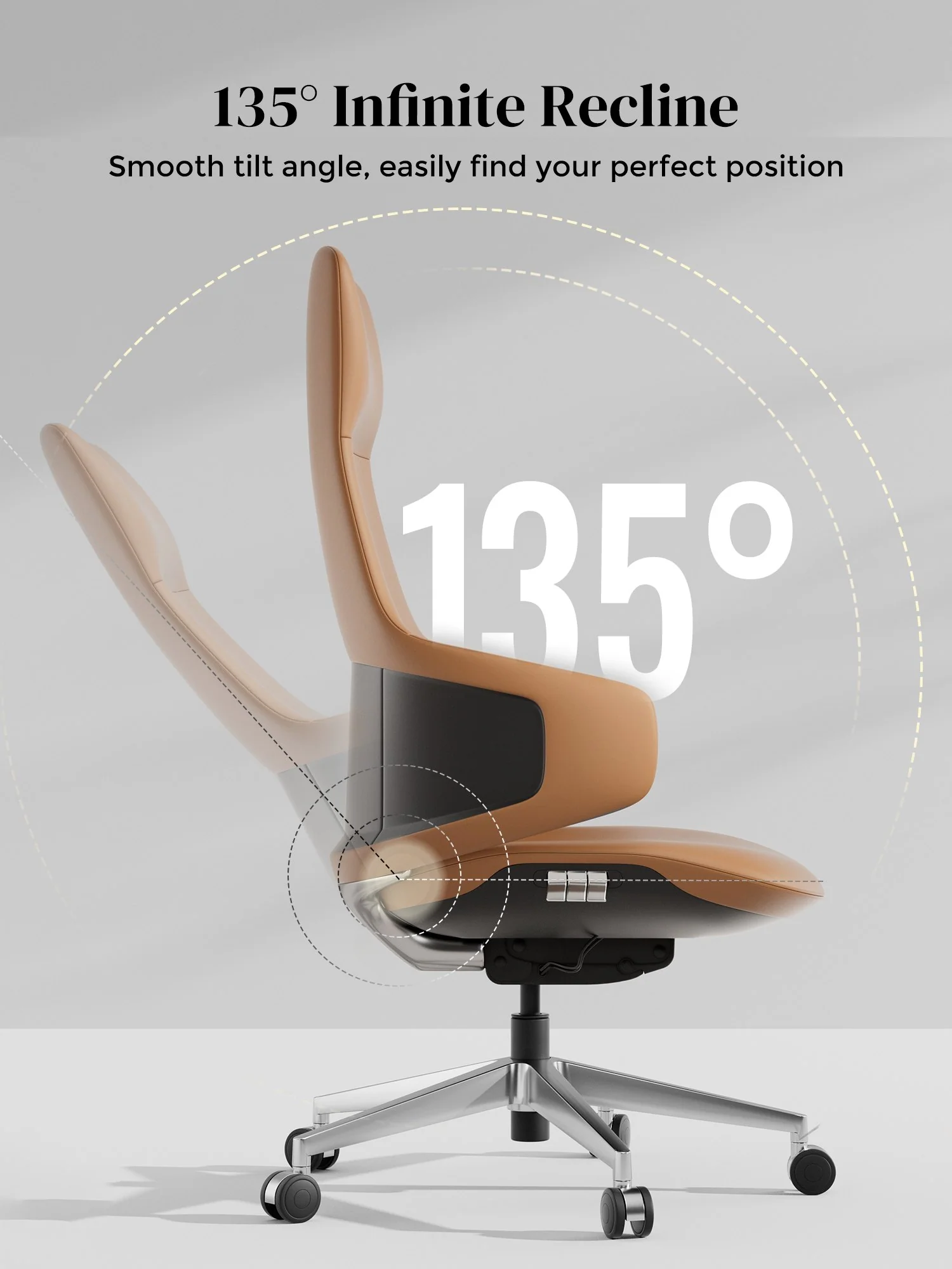 Natia Leather Office Chair with Wraparound Lumbar - Image 51