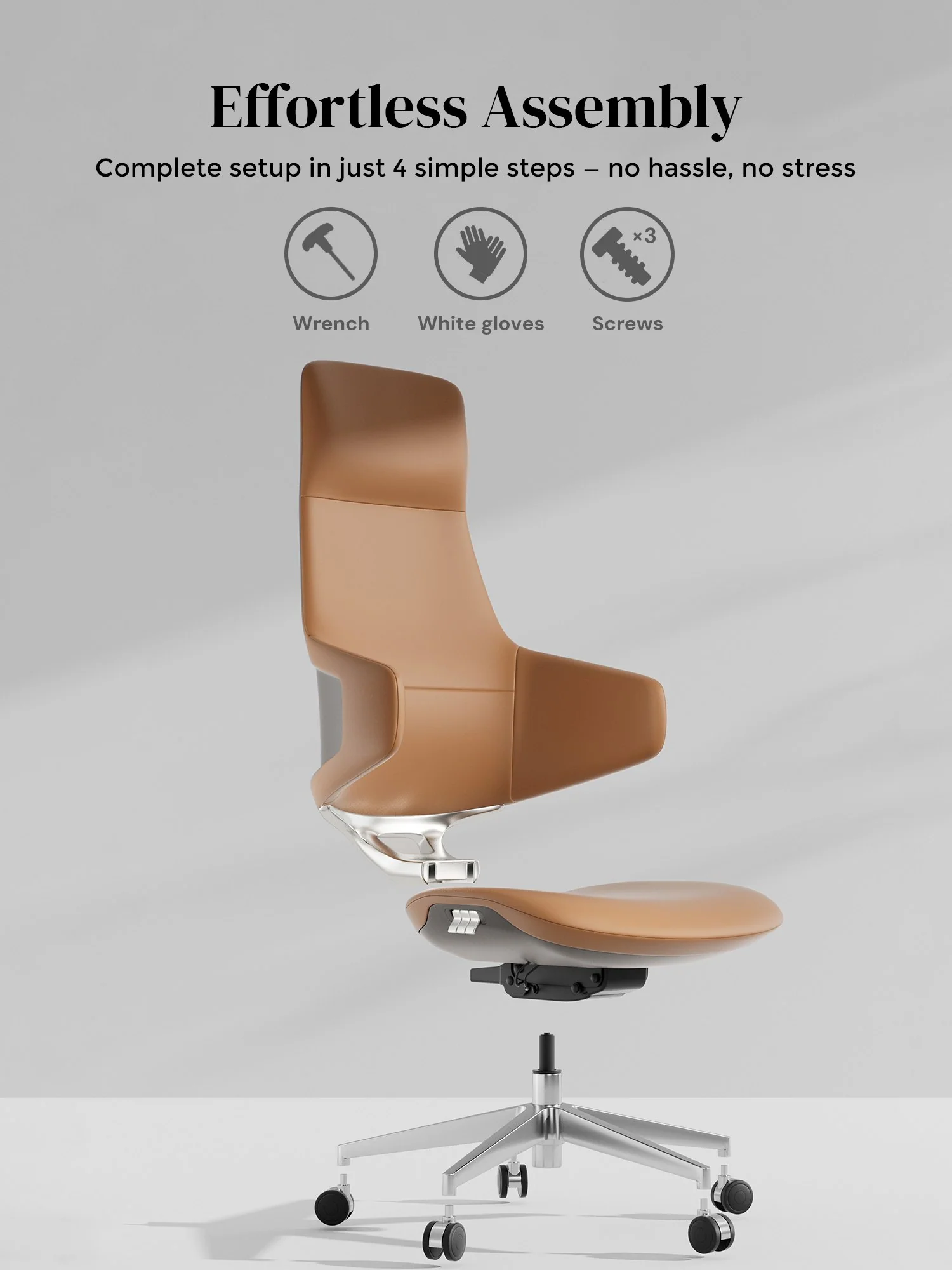 Natia Leather Office Chair with Wraparound Lumbar - Image 54