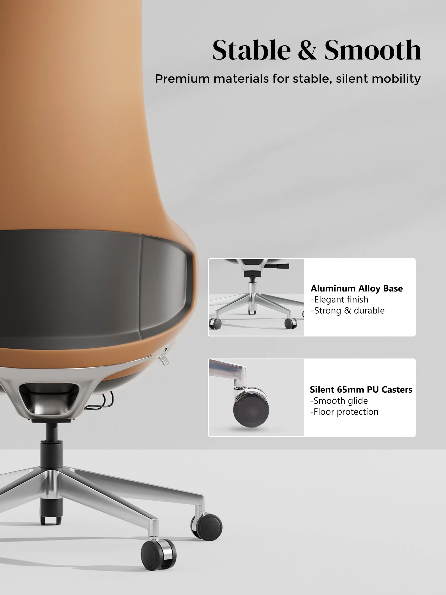 Natia Leather Office Chair with Wraparound Lumbar - Image 55