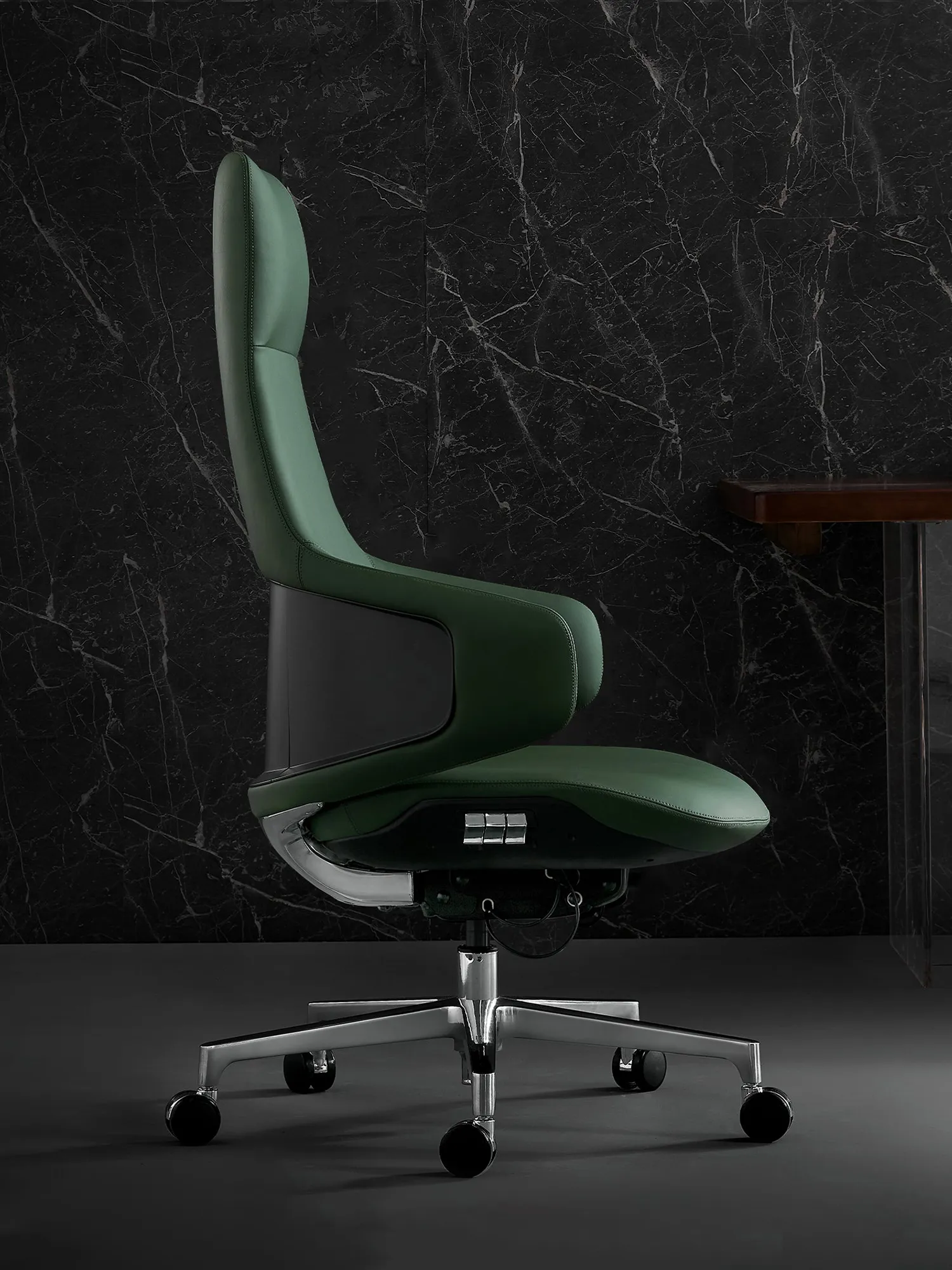 Natia Leather Office Chair with Wraparound Lumbar - Image 6