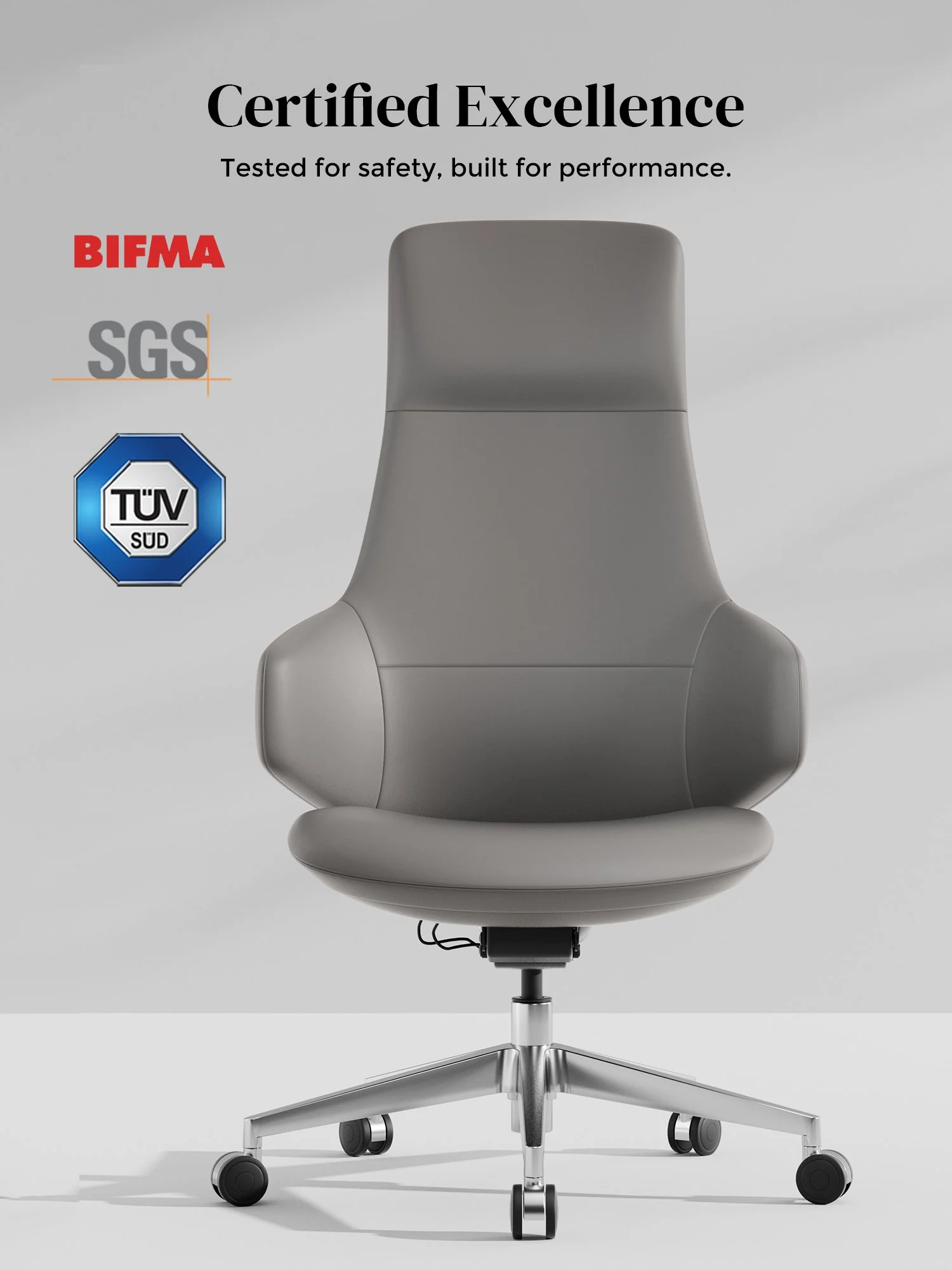 Natia Leather Office Chair with Wraparound Lumbar - Image 61