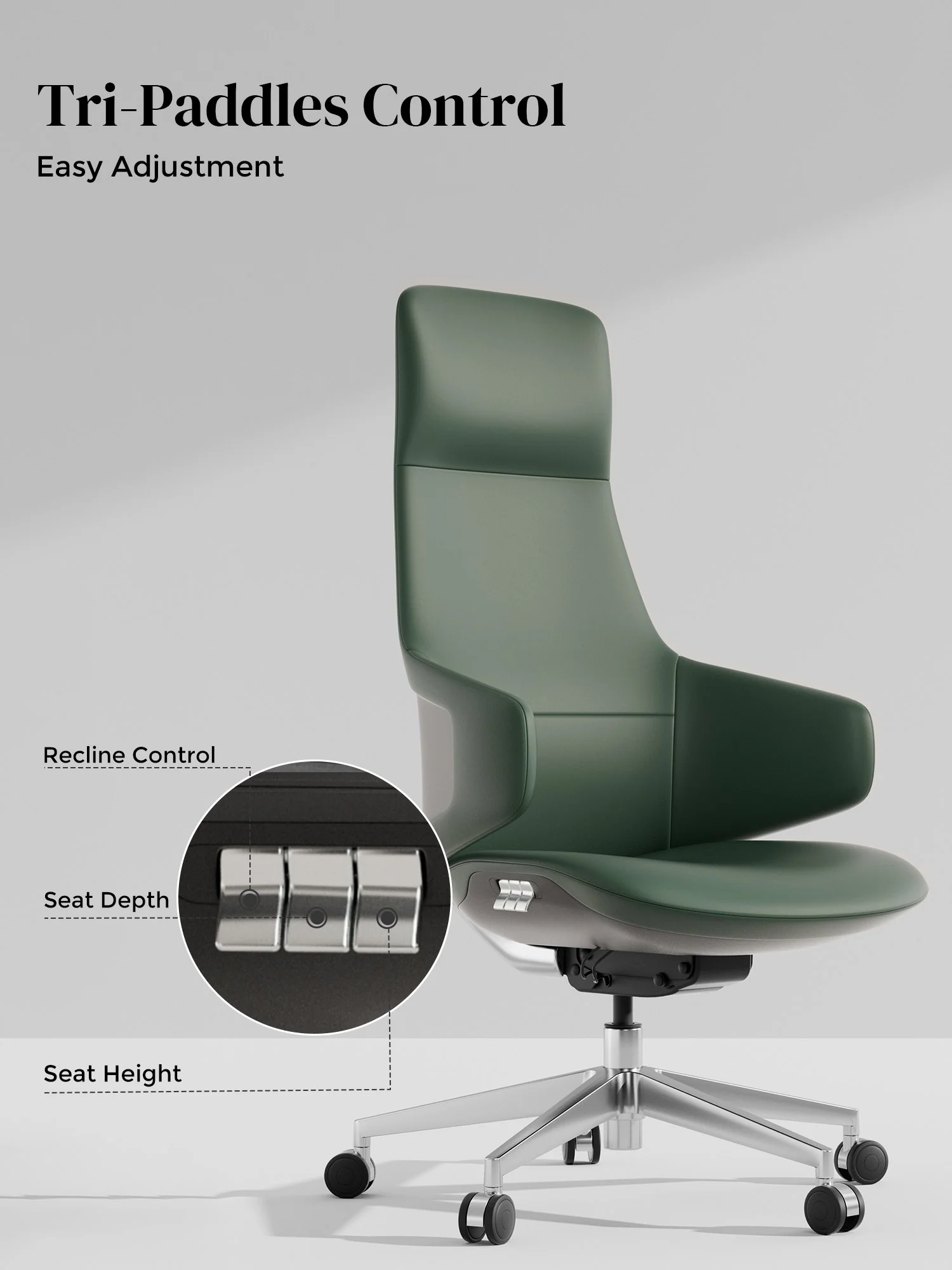 Natia Leather Office Chair with Wraparound Lumbar - Image 66