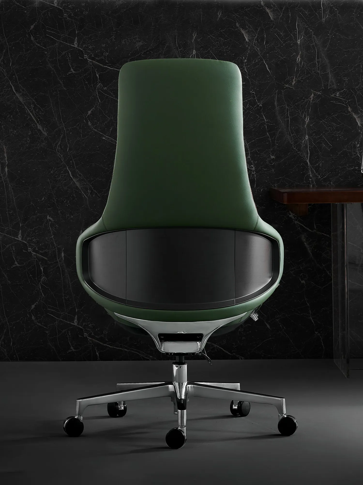 Natia Leather Office Chair with Wraparound Lumbar - Image 7
