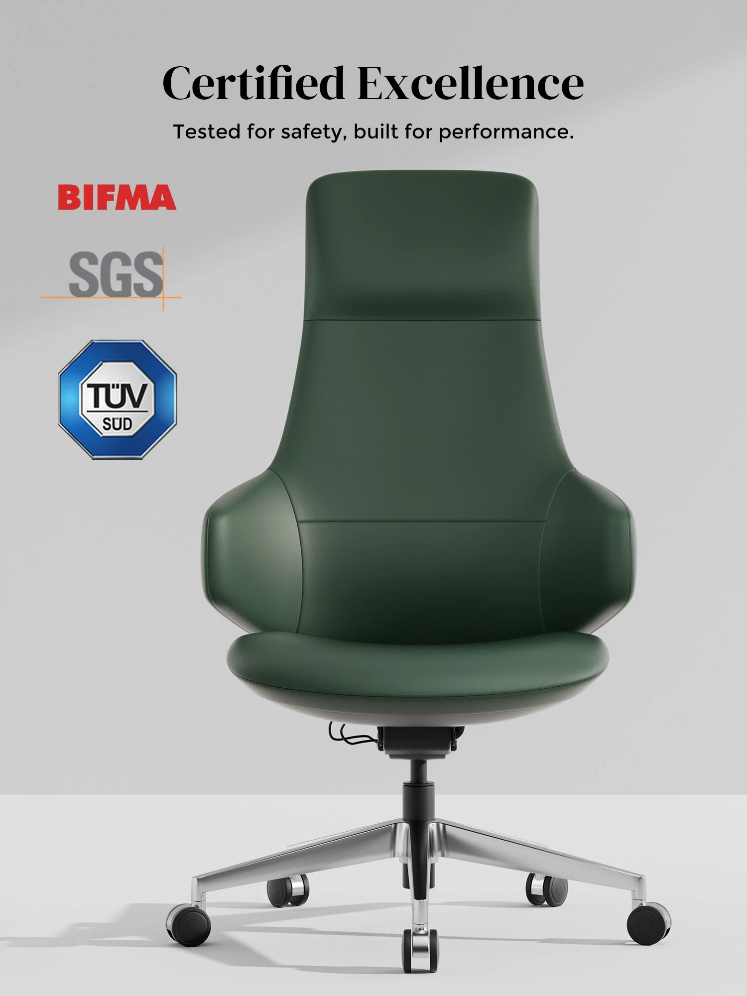 Natia Leather Office Chair with Wraparound Lumbar - Image 73