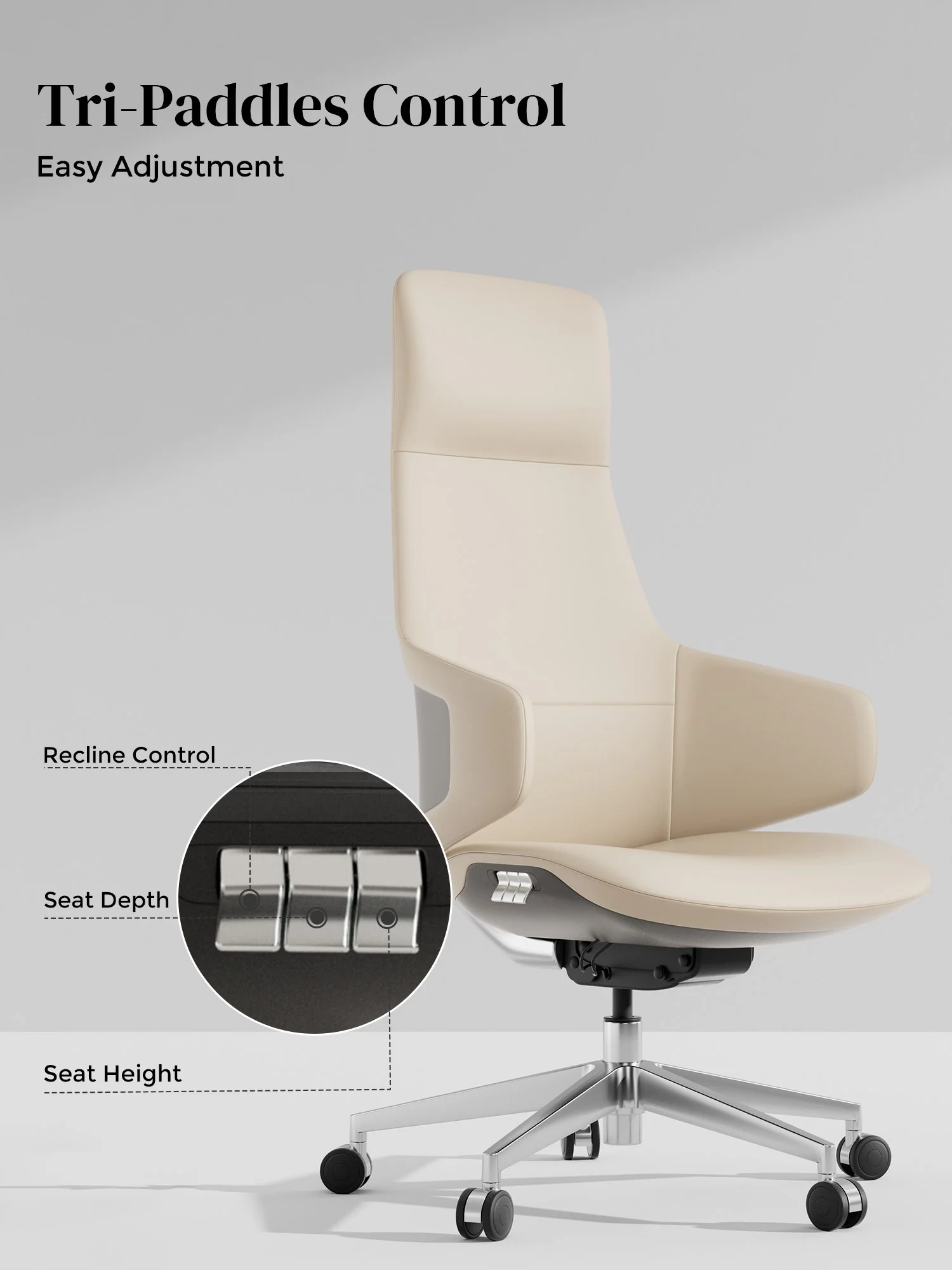 Natia Leather Office Chair with Wraparound Lumbar - Image 76