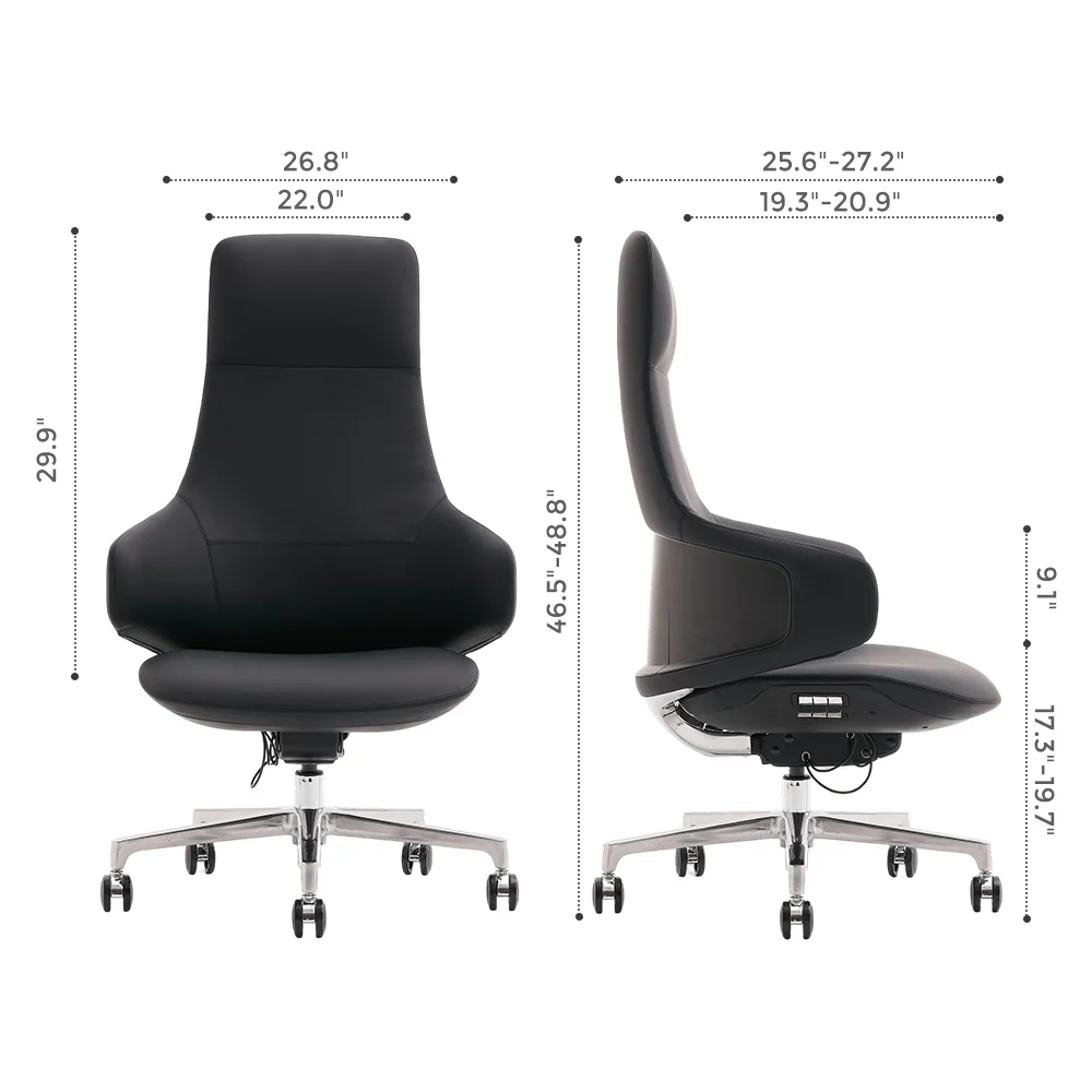 Natia Leather Office Chair with Wraparound Lumbar - Image 88