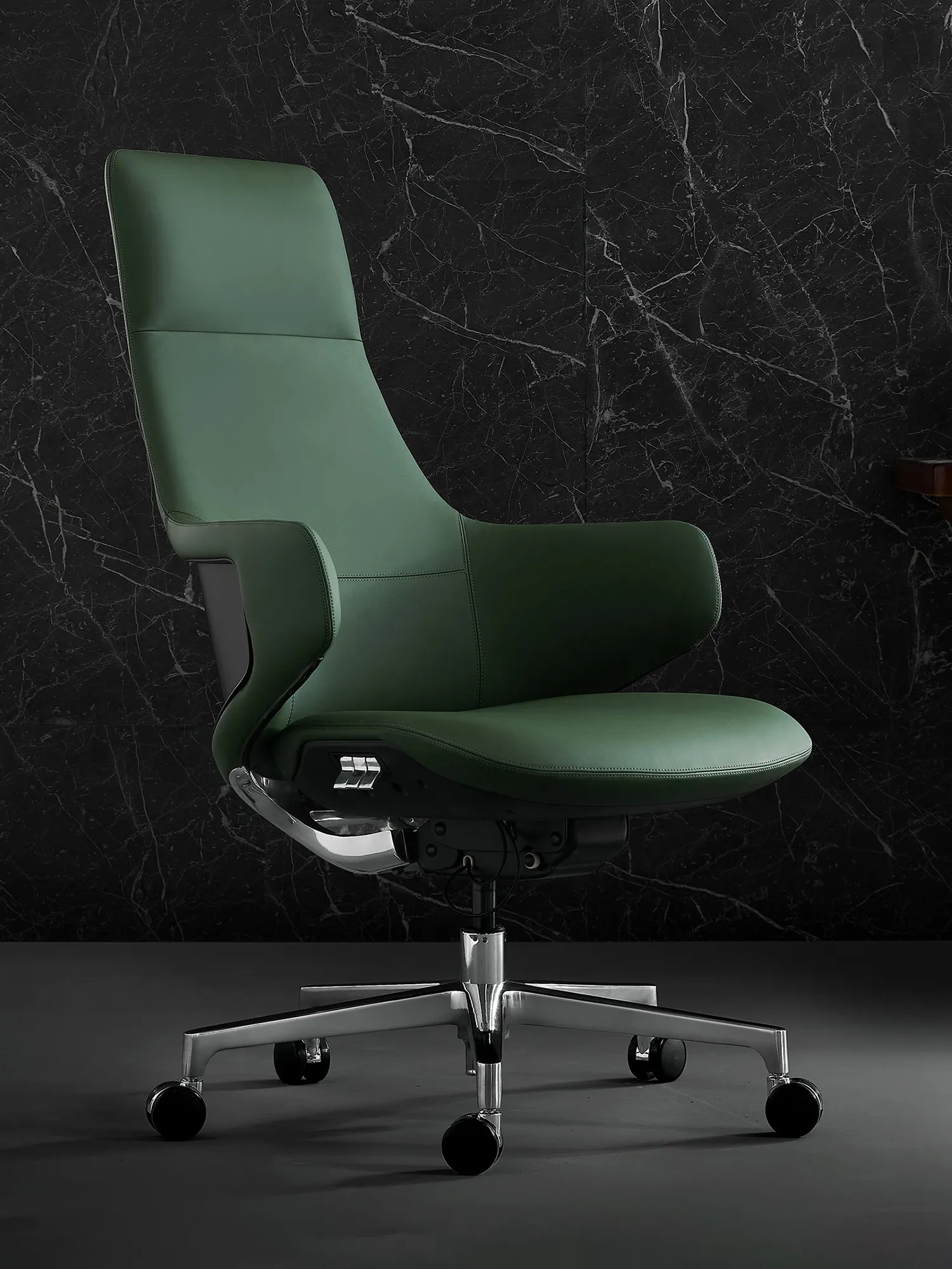 Natia Leather Office Chair with Wraparound Lumbar - Image 9