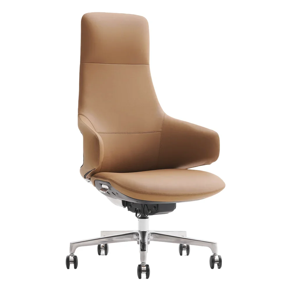 Natia Leather Office Chair with Wraparound Lumbar - Image 97