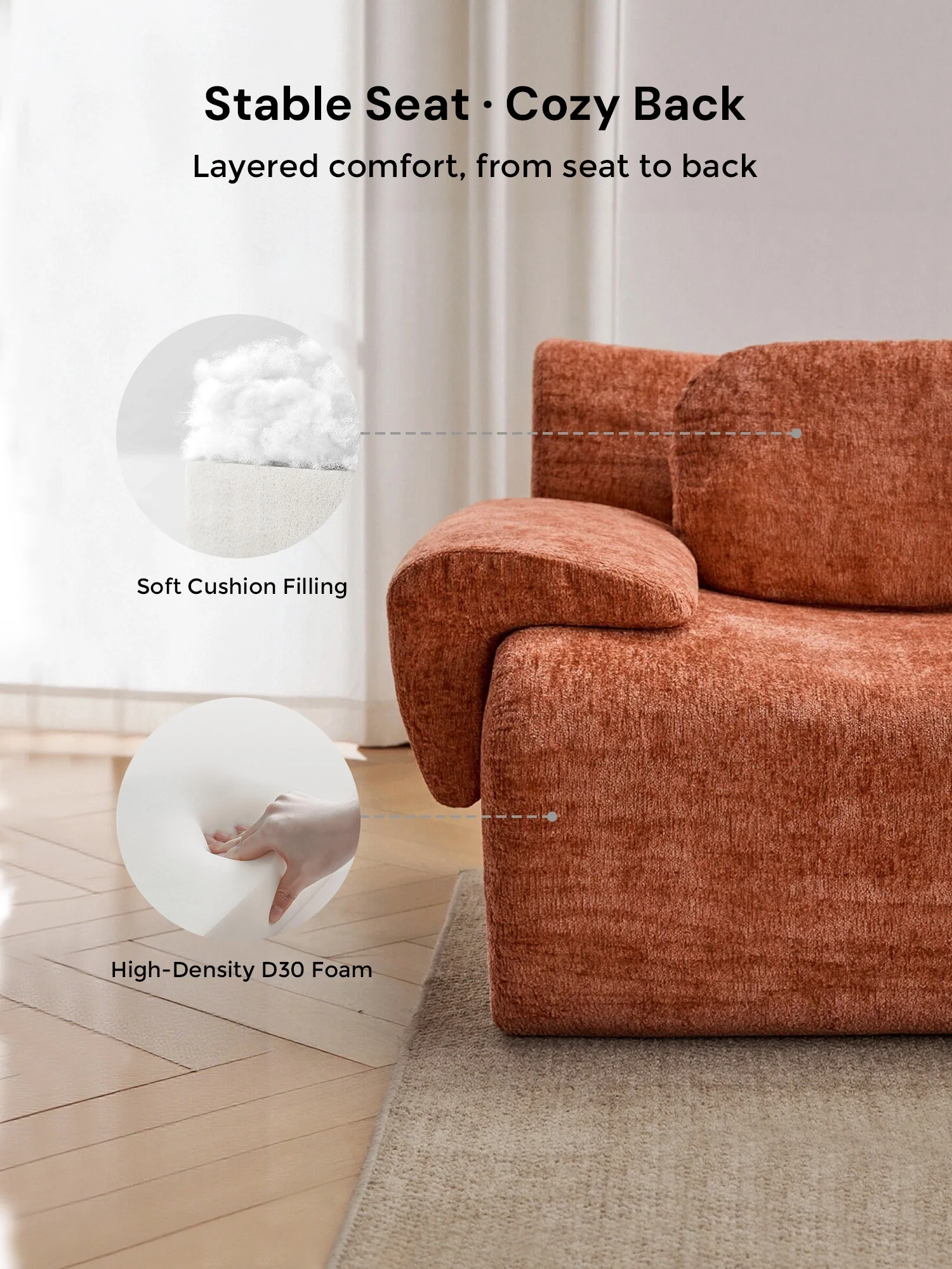 Nephele Wave-Shaped Compressed Sectional Sofa - Image 25