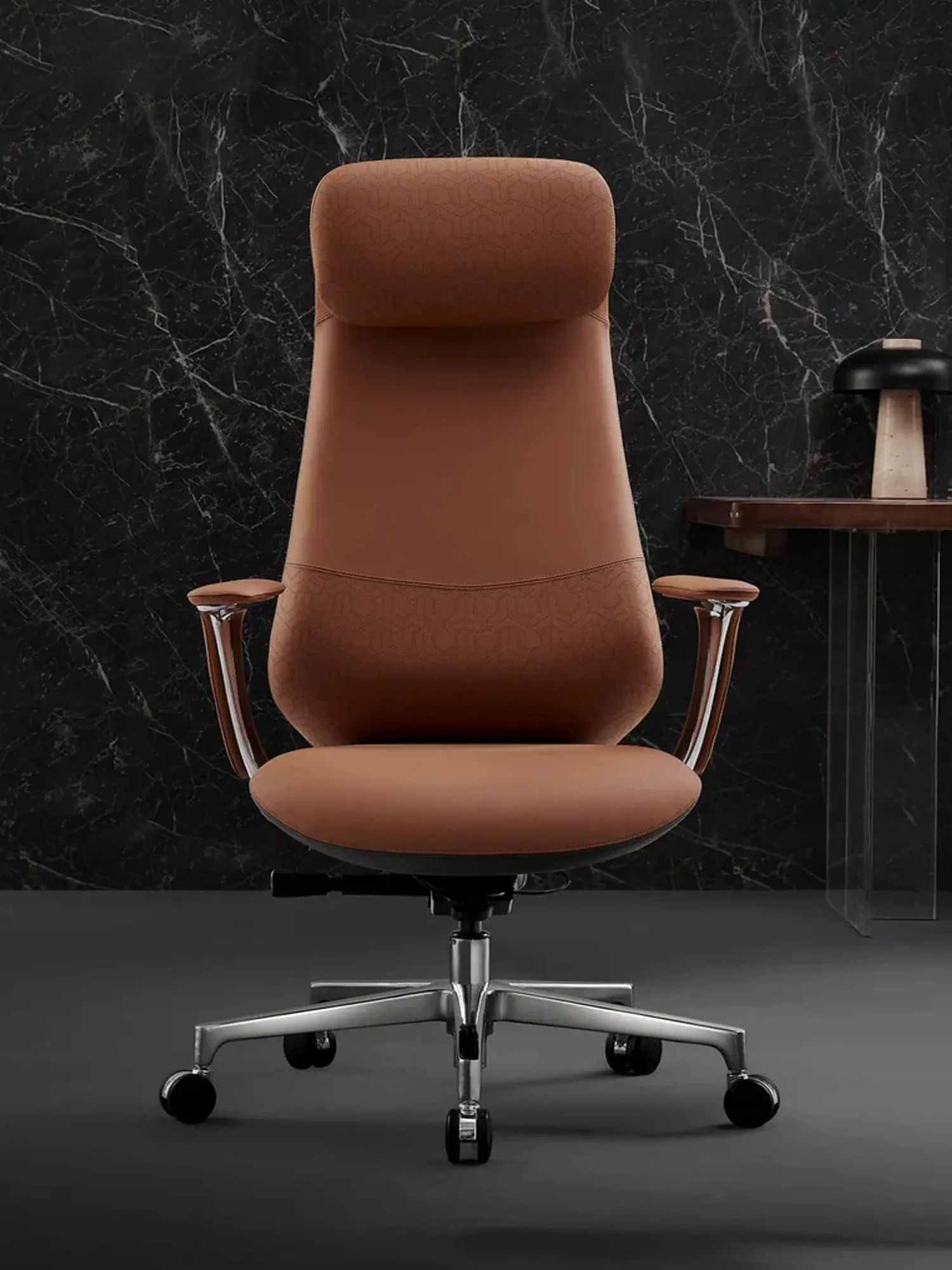 Neta Premium Leather Chair with Headrest - Image 10